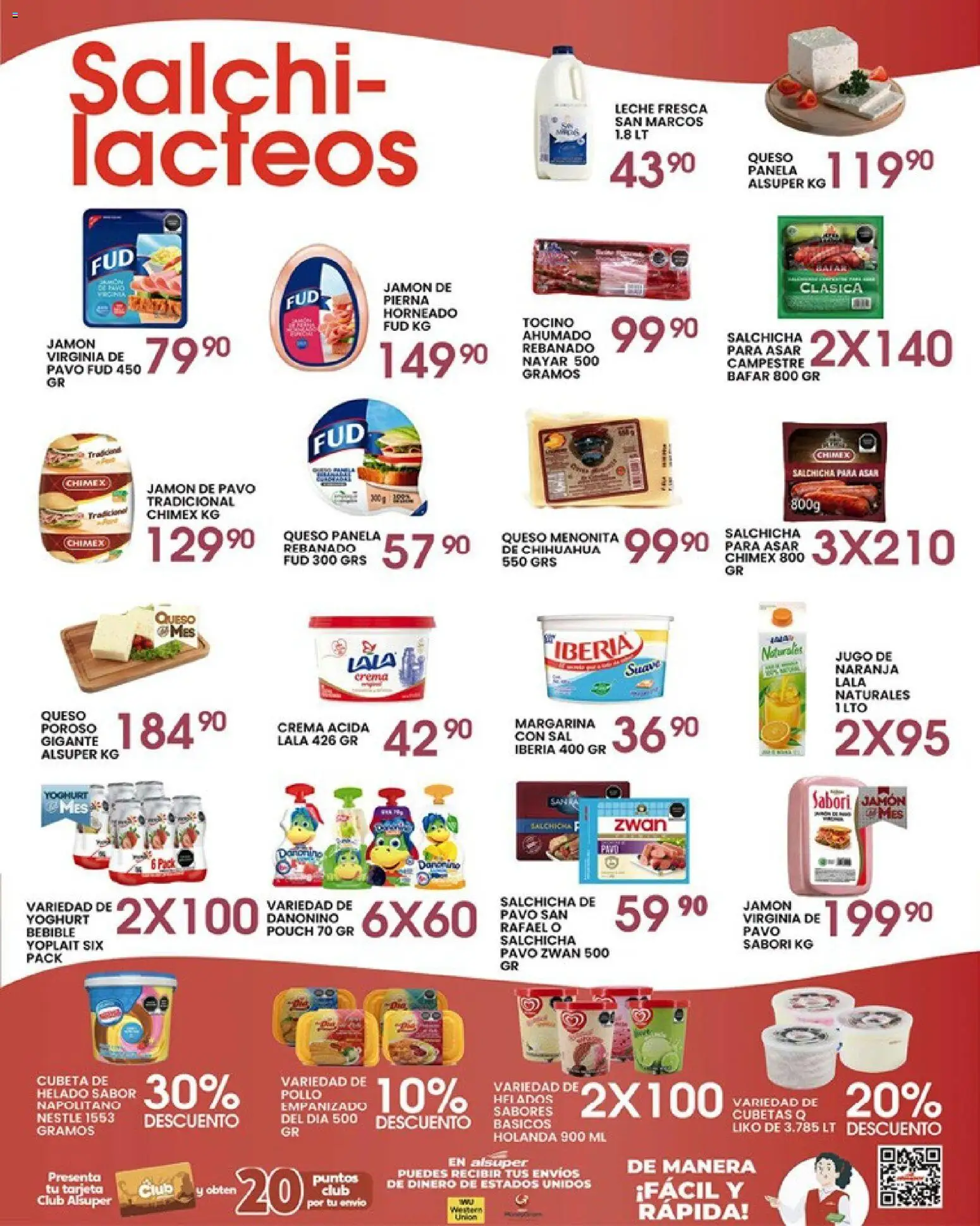 Nuevas ofertas de Alsuper válidas en toda la República Mexicana desde el 01.05.2026. ¡Encuentra las mejores ofertas en Alsuper folleto Durango! | Página: 3 | Productos: Sal, Queso, Margarina, Helado