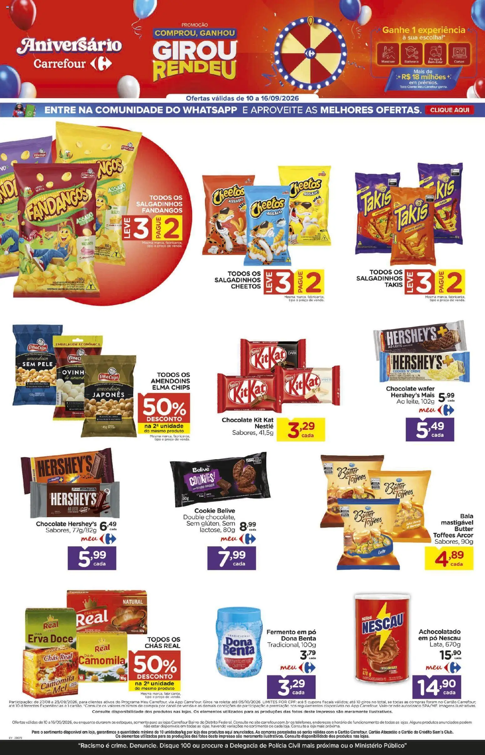 Carrefour Bairro Folheto - válido de 10/09/2026 | Página: 1 | Produtos: Nescau, Amendoins, Leite, Chá