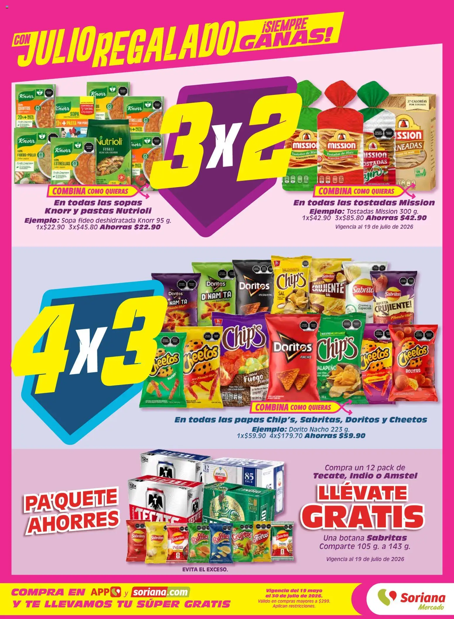 Nuevas ofertas de Soriana válidas en toda la República Mexicana desde el 17/07/2026. ¡Encuentra las mejores ofertas en Soriana Julio Regalado Mercado Nacional! | Página: 2 | Productos: Pollo, Sopa, Crema, Té
