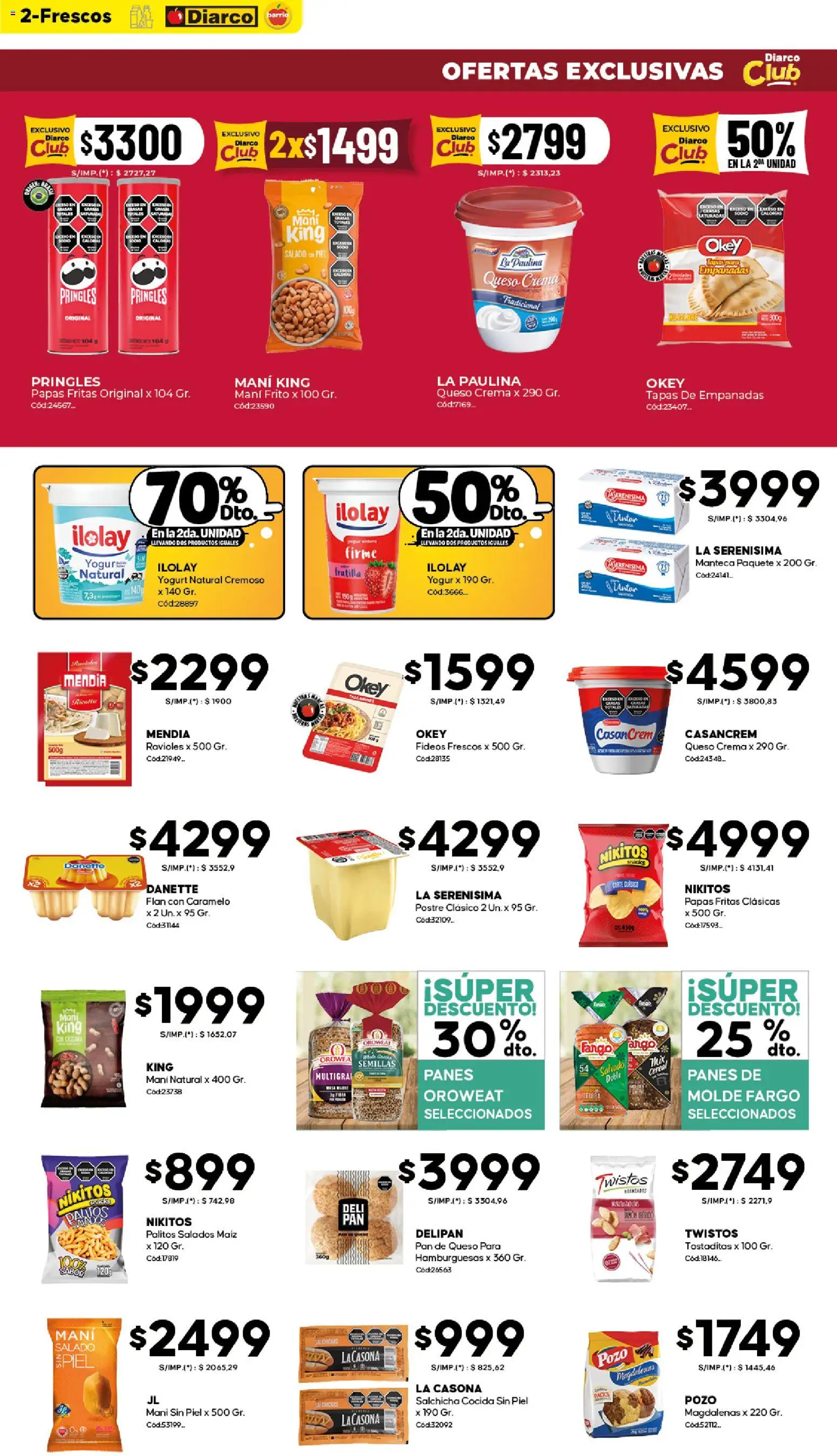 Diarco - Ofertas Diarco Barrio │ válido desde el 18.05.2026 | Página: 2 | Productos: Queso crema, Mani, Manteca, Papas fritas
