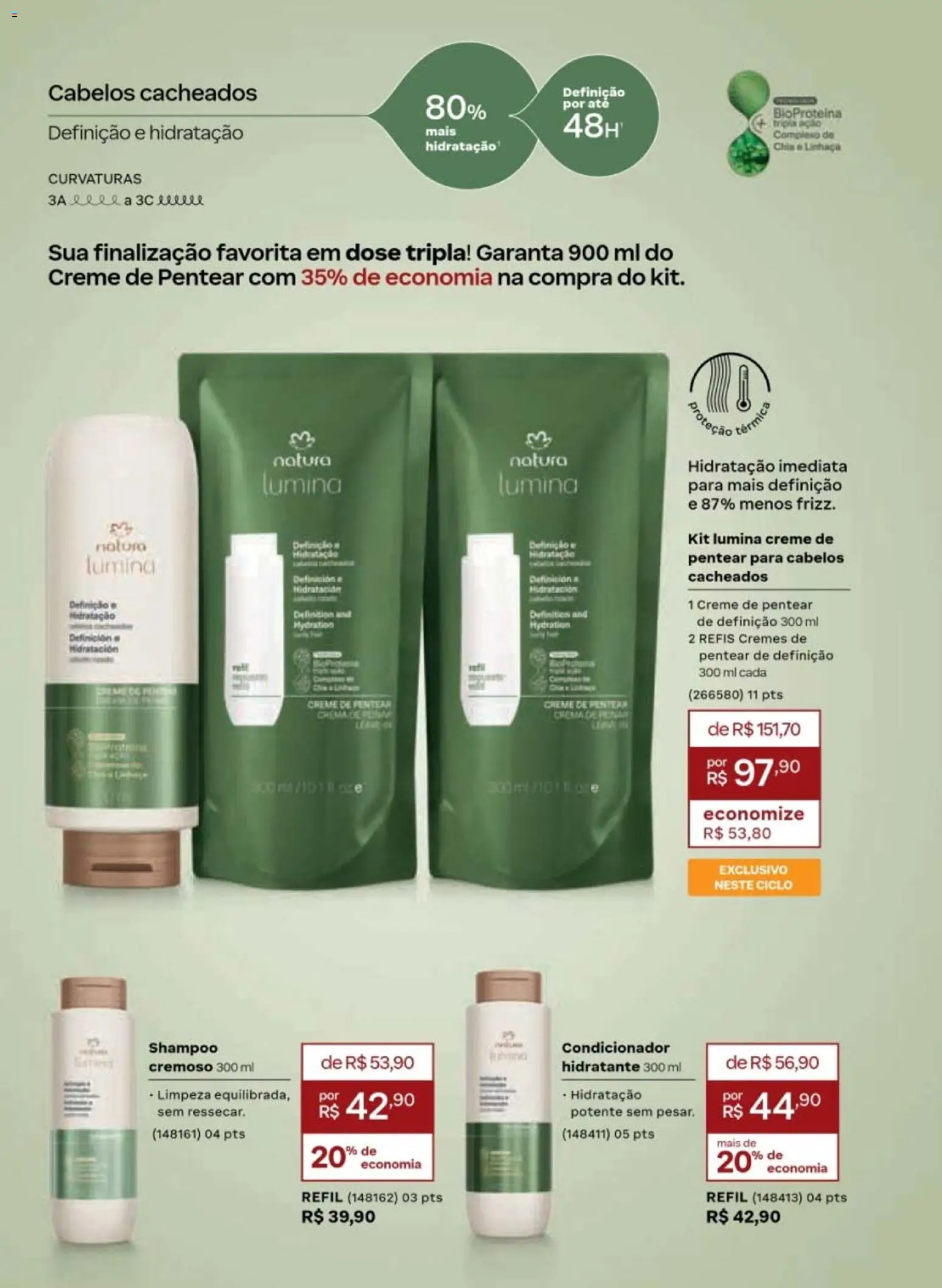 Natura Folheto - válido de 19/07/2026 | Página: 135 | Produtos: Shampoo, Linhaça, Chia, Creme
