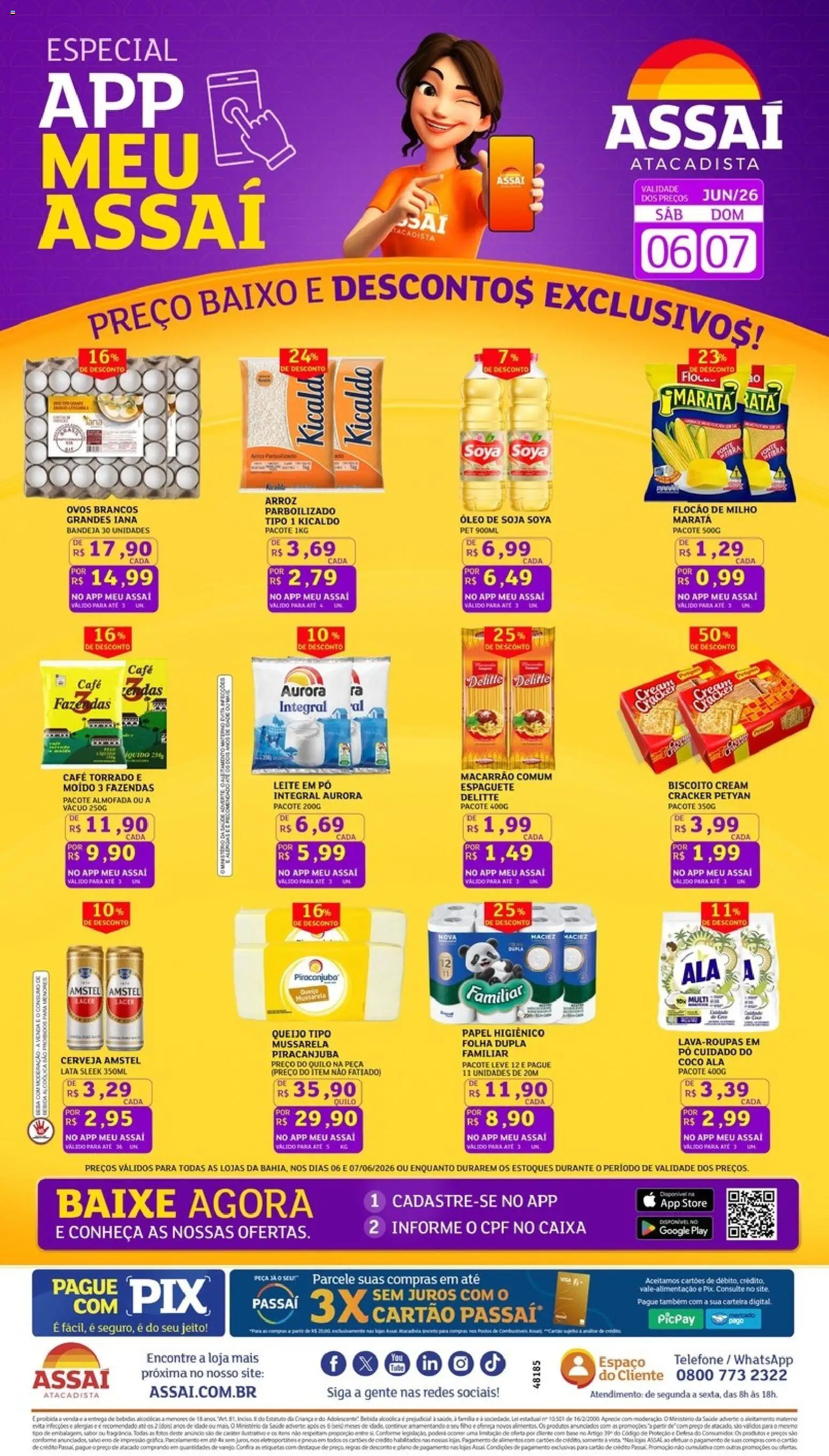 Assaí Atacadista Folheto - válido de 06.06.2026 | Página: 1 | Produtos: Caixa, Leite, Óleo, Café