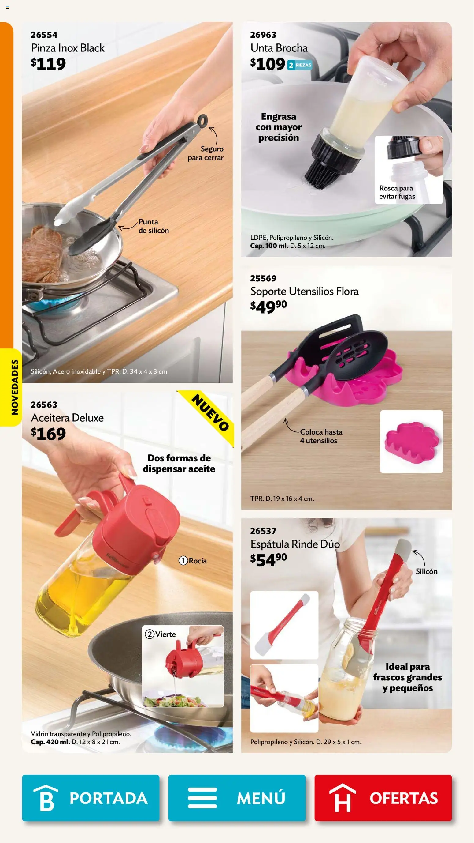 Nuevas ofertas de Betterware válidas en toda la República Mexicana desde el 03/08/2026. ¡Encuentra las mejores ofertas en Betterware campaña 8 2026! | Página: 34 | Productos: Espátula, Aceite, Aceitera, Pinza