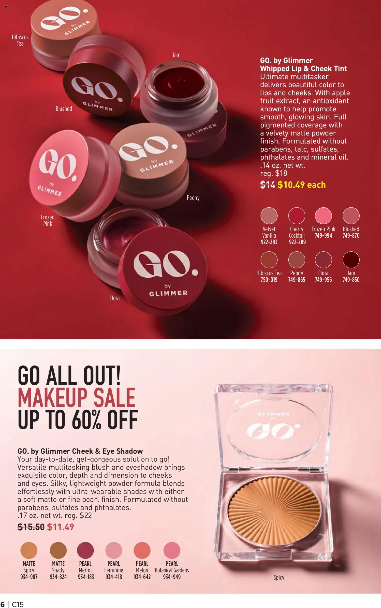 Avon Brochure - valid from 07/15/2026 | Page: 6 | Products: Blush, Eyeshadow, Tea, Melon