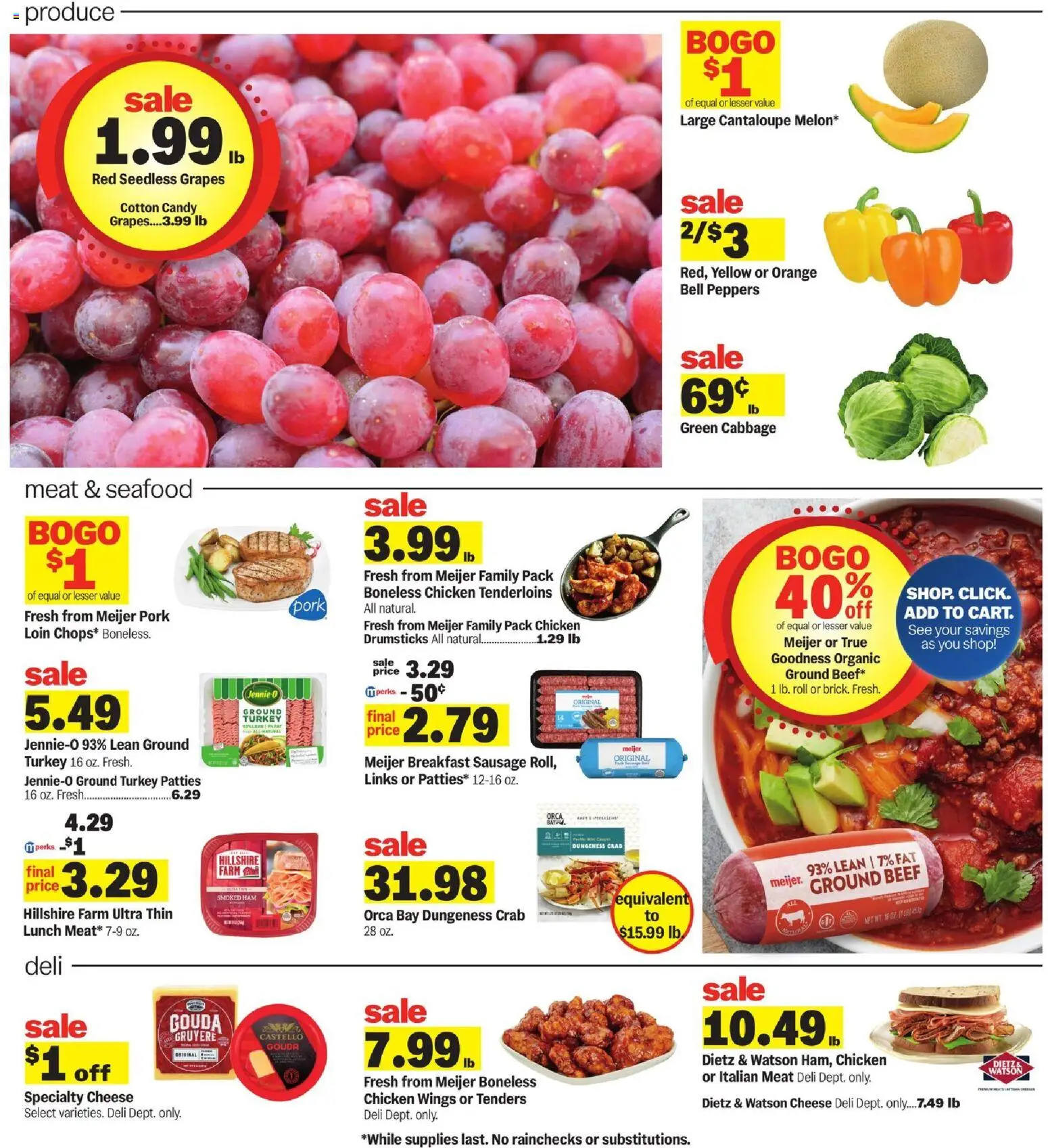 Meijer Weekly Ad - valid from 11.03.2026 | Page: 2 | Products: Peppers, Pork, Seafood, Grapes