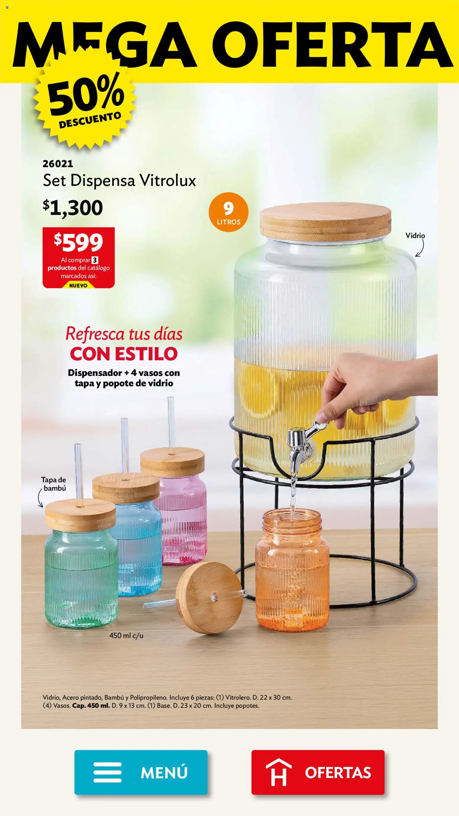 Nuevas ofertas de Betterware válidas en toda la República Mexicana desde el 29/06/2026. ¡Encuentra las mejores ofertas en Betterware campaña 7 2026! | Página: 4 | Productos: Vasos