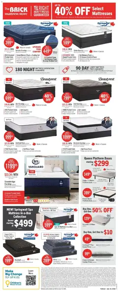 Preview of The Brick weekly flyer / circulaire from shop The Brick valid from Jul 9, 2026 | Page: 15 | Products: Bed, Mattress, Pillow, Apples
