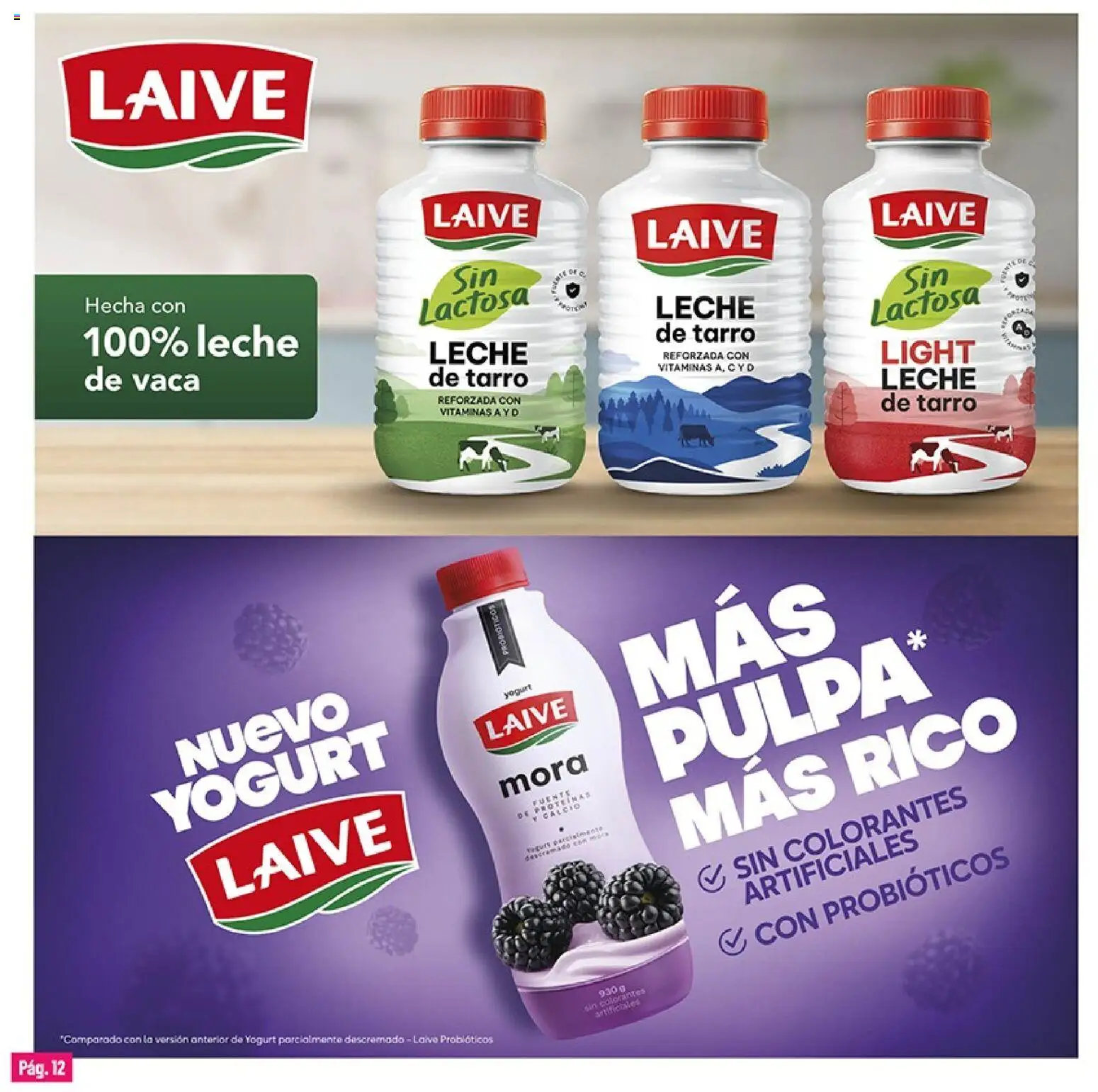 Catálogo Plaza Vea válido desde 01/09/2026 | Página: 12 | Productos: Leche, Yogurt, Probióticos