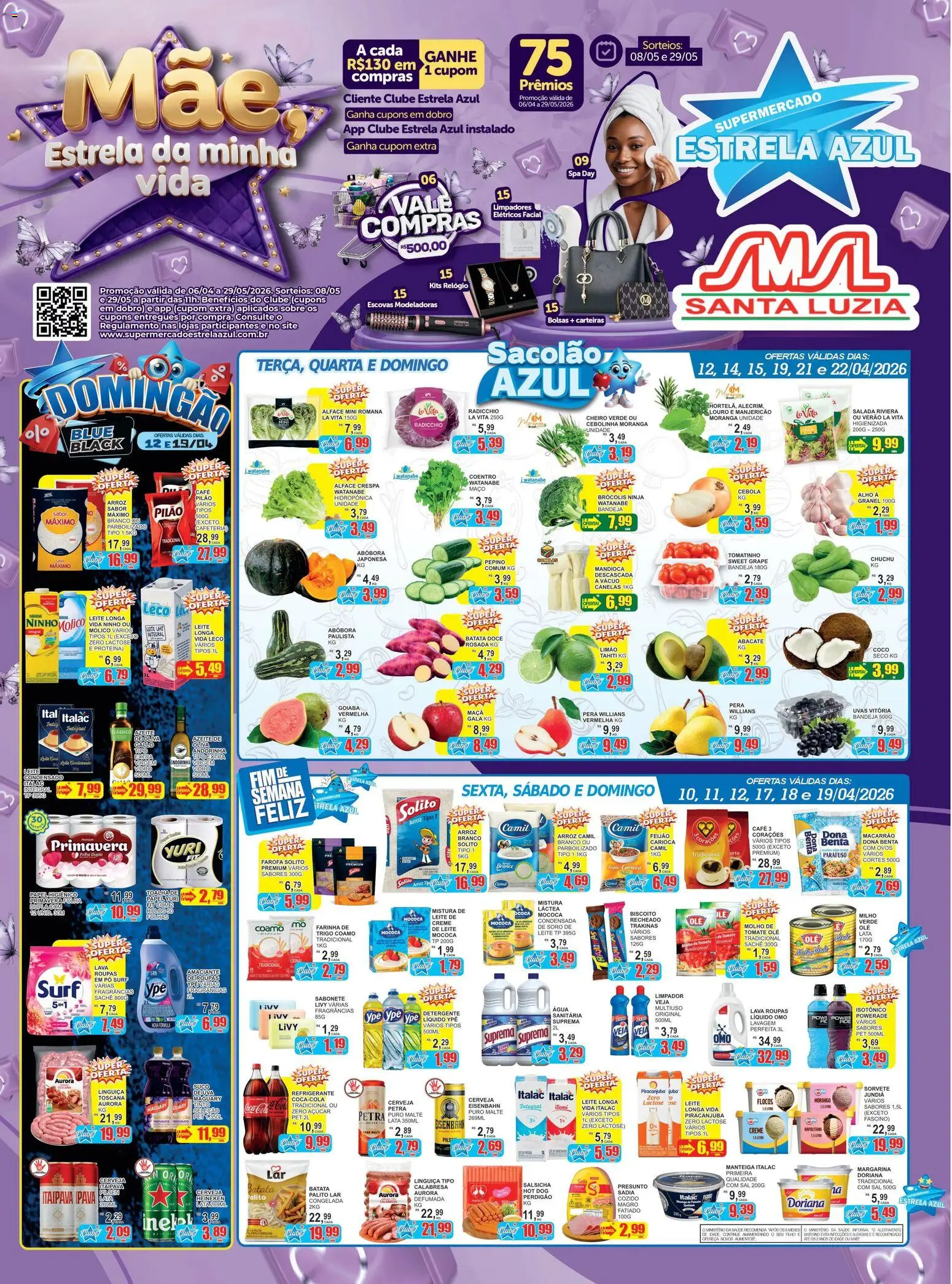 Estrela Azul Folheto - válido de 09.04.2026 | Página: 1 | Produtos: Coco, Manjericão, Bandeja, Uvas