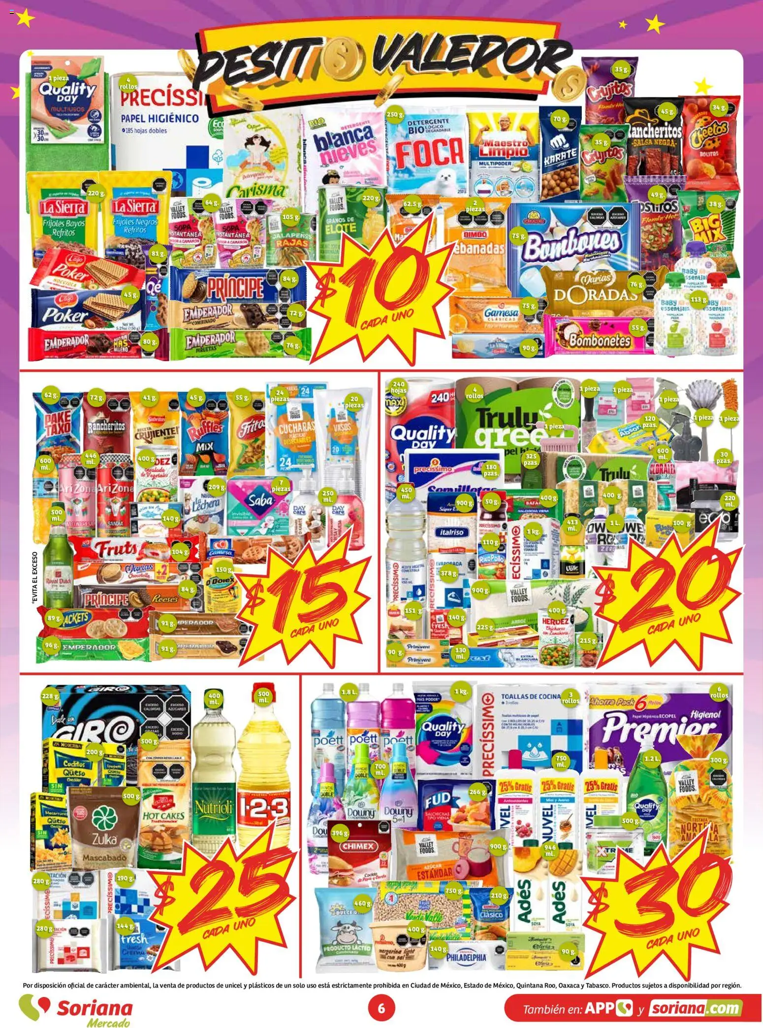 Nuevas ofertas de Soriana válidas en toda la República Mexicana desde el 16/10/2026. ¡Encuentra las mejores ofertas en Soriana folleto Ahorro constante y sonante Mercado! | Página: 6