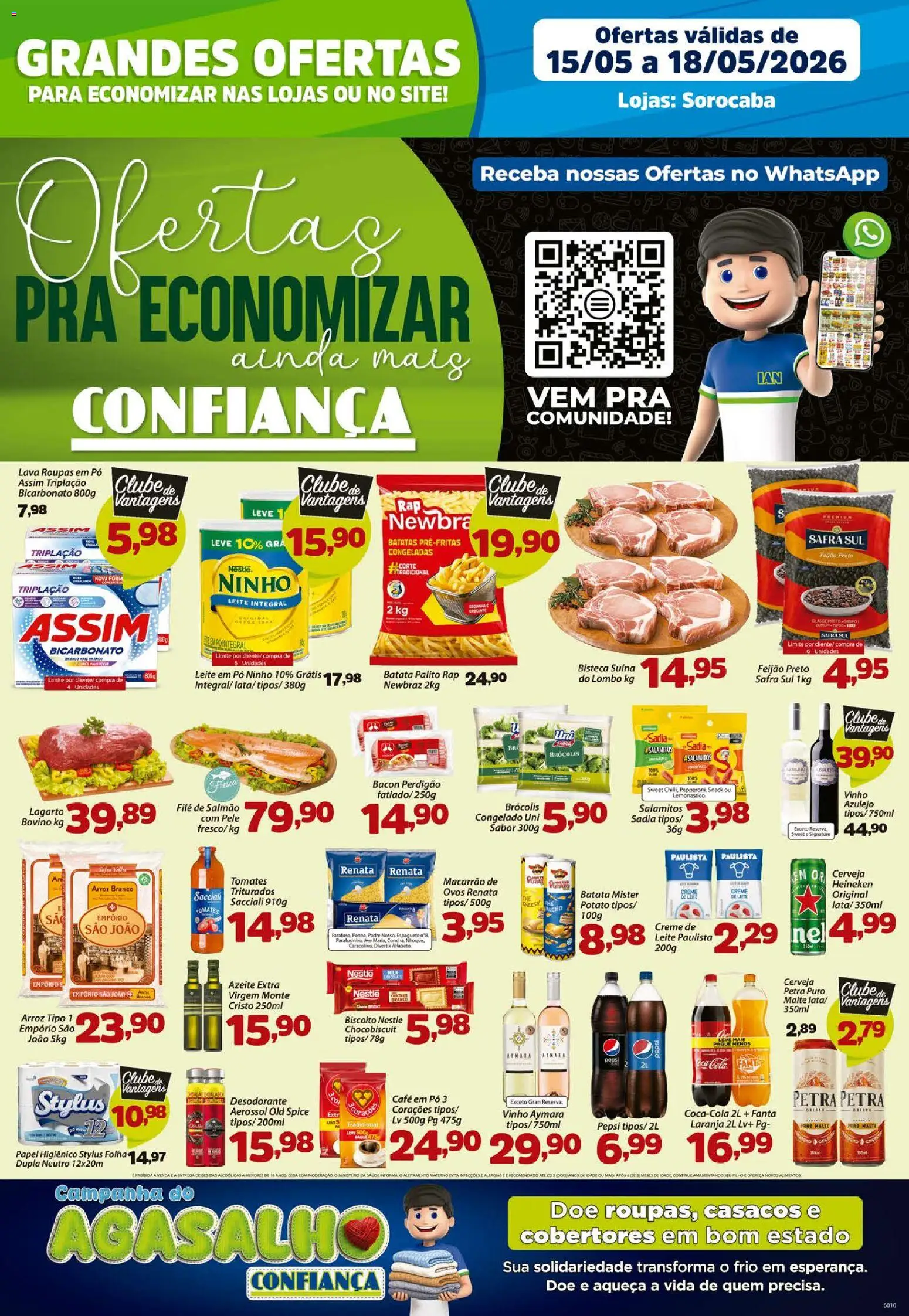 Confiança Folheto - válido de 15.05.2026 | Página: 1 | Produtos: Pó, Desodorante, Tomates, Papel higiênico