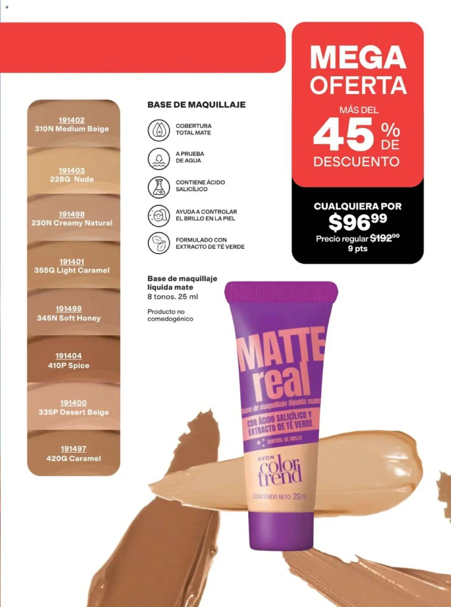 Nuevas ofertas de AVON válidas en toda la República Mexicana desde el 02.04.2026. ¡Encuentra las mejores ofertas en AVON campaña 6 2026! | Página: 97 | Productos: Agua, Brillo, Mate, Té