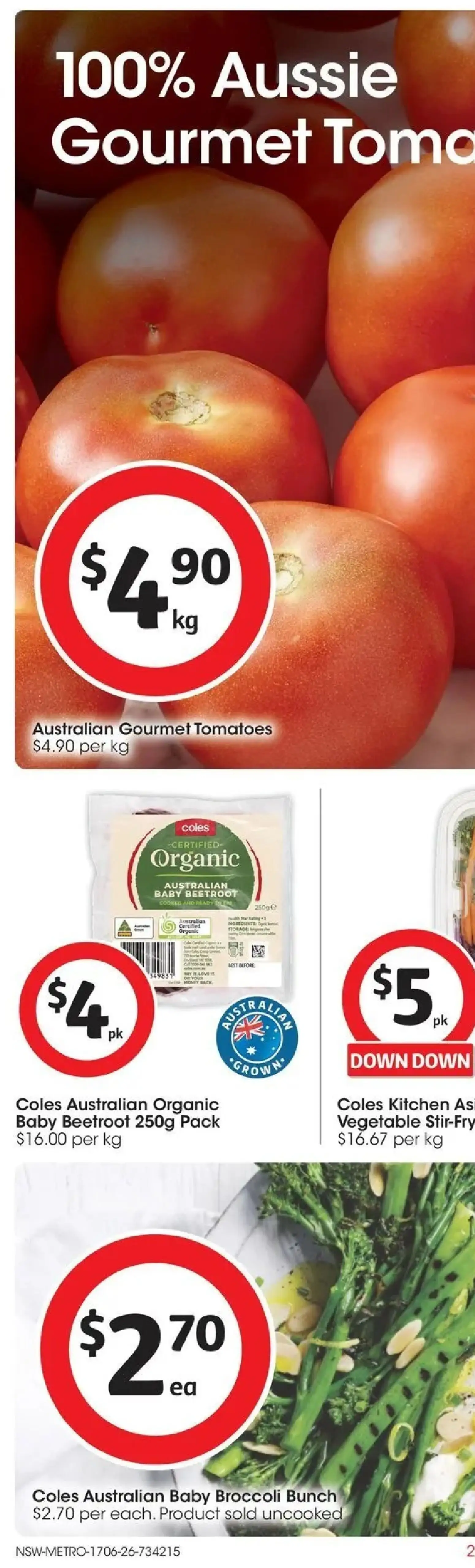 Coles catalogue - valid from 17.06.2026 | Page: 40 | Products: Tomatoes, Beetroot