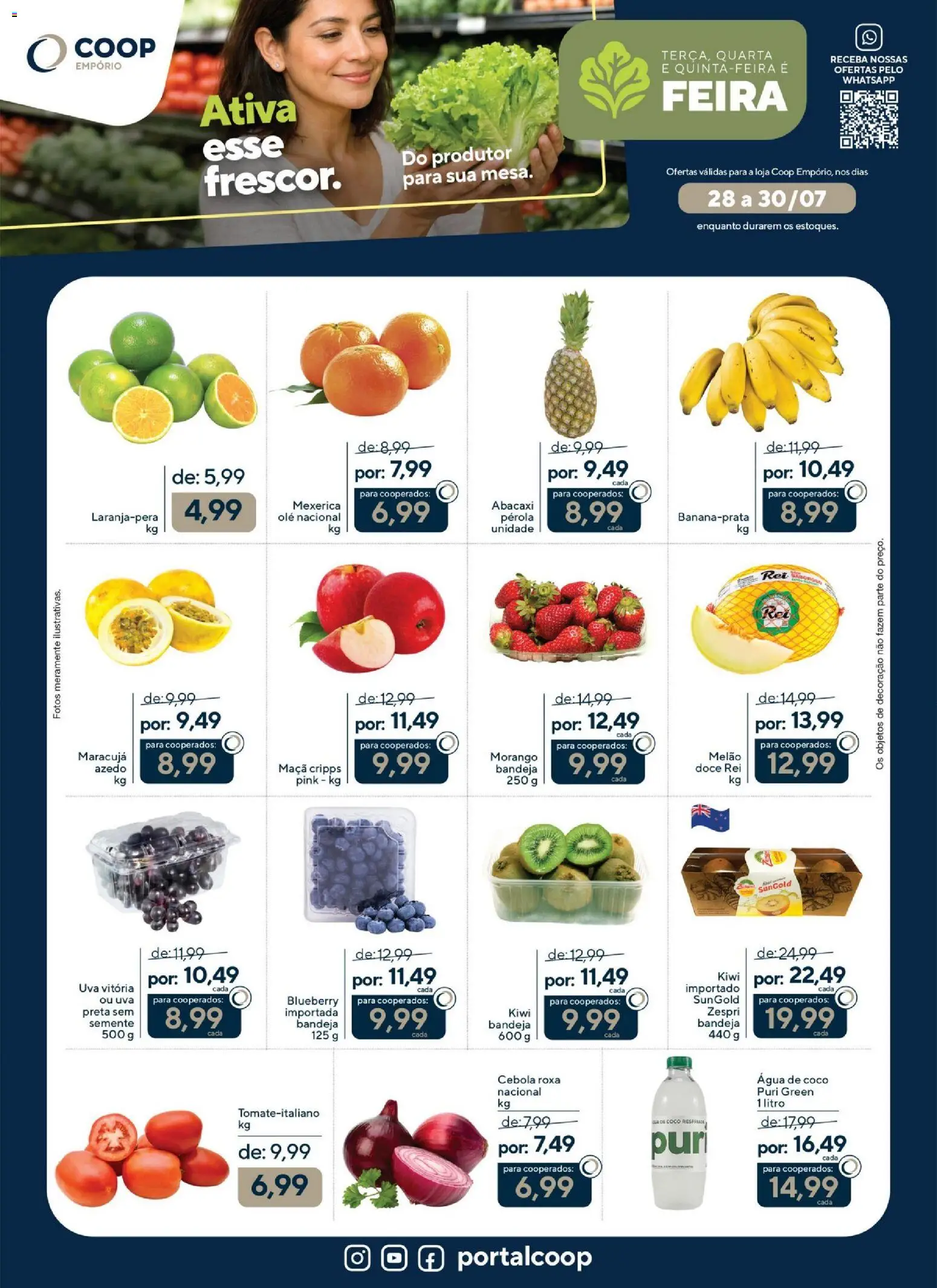 Coop Folheto - válido de 28/07/2026 | Página: 1 | Produtos: Coco, Maracujá, Melão, Abacaxi