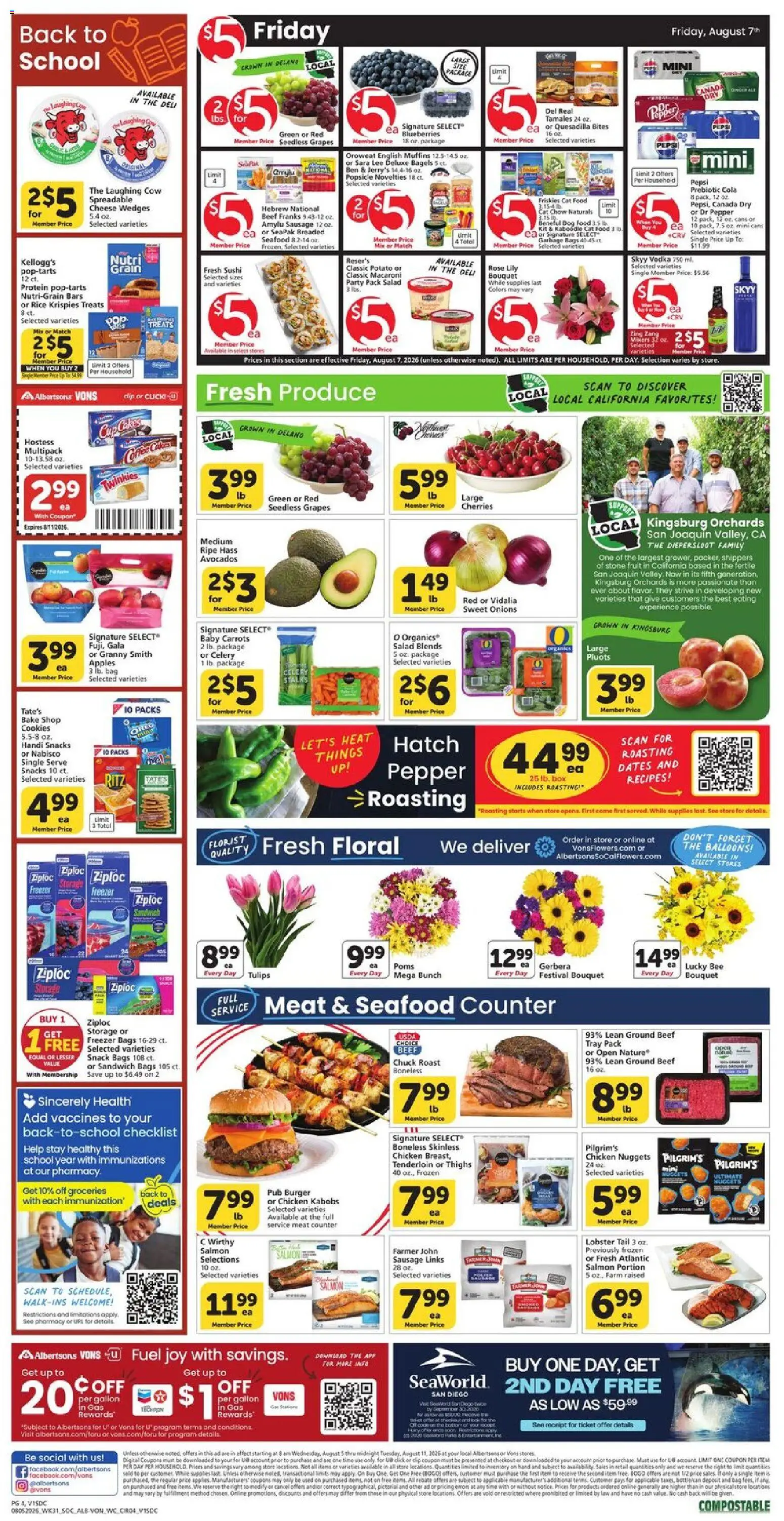 Vons Weekly Ad - valid from 08/05/2026 | Page: 3 | Products: Cherries, Cheese, Blueberries, Freezer