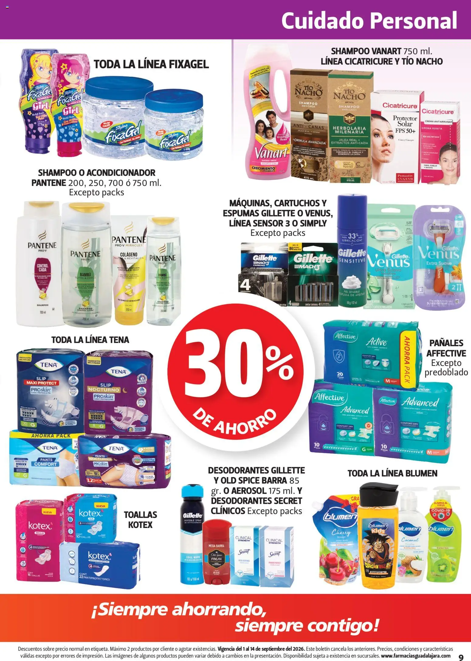 Nuevas ofertas de Farmacia Guadalajara válidas en toda la República Mexicana desde el 01/09/2026. ¡Encuentra las mejores ofertas en Farmacia Guadalajara catálogo! | Página: 9 | Productos: Crema, Espuma, Shampoo, Acondicionador