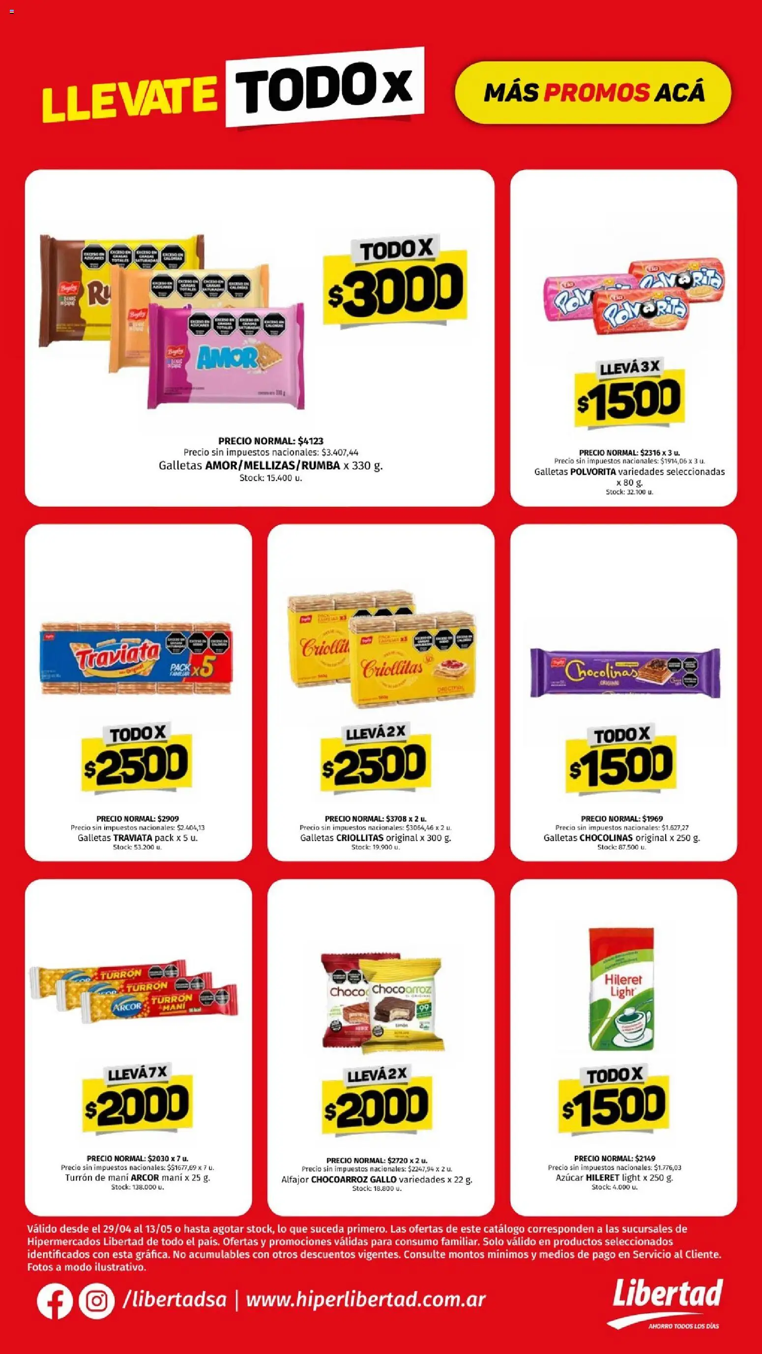 Hipermercado Libertad - TODO X sem 19 │ válido desde el 29.04.2026 | Página: 4 | Productos: Azucar, Alfajor, Turrón, Galletas