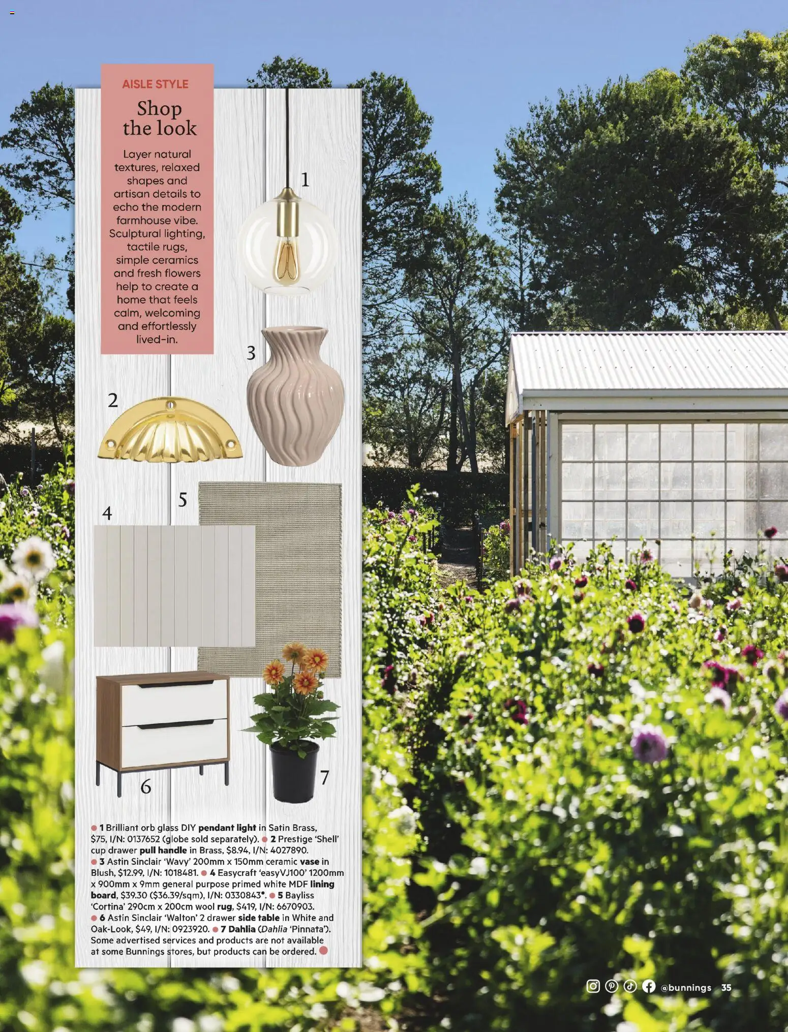 Bunnings Warehouse catalogue - valid from 01.05.2026 | Page: 35 | Products: Table, Drawer, Vase, Light