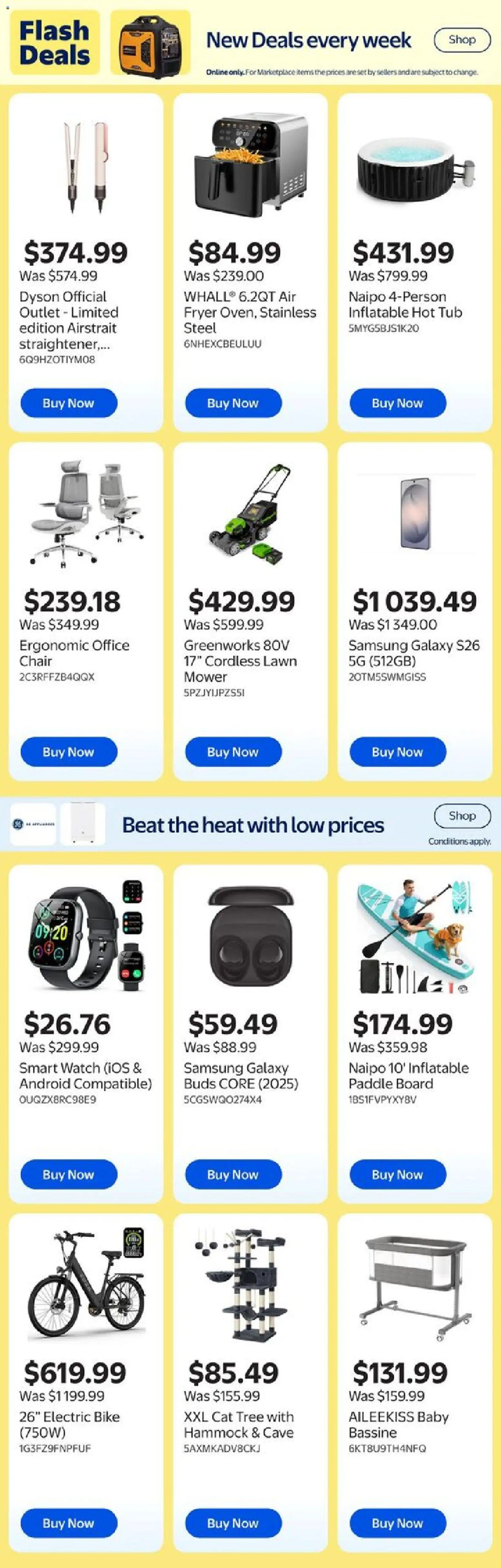 Walmart flyer valid from 11.06.2026 | Page: 11 | Products: Watch, Fryer, Mower, Chair