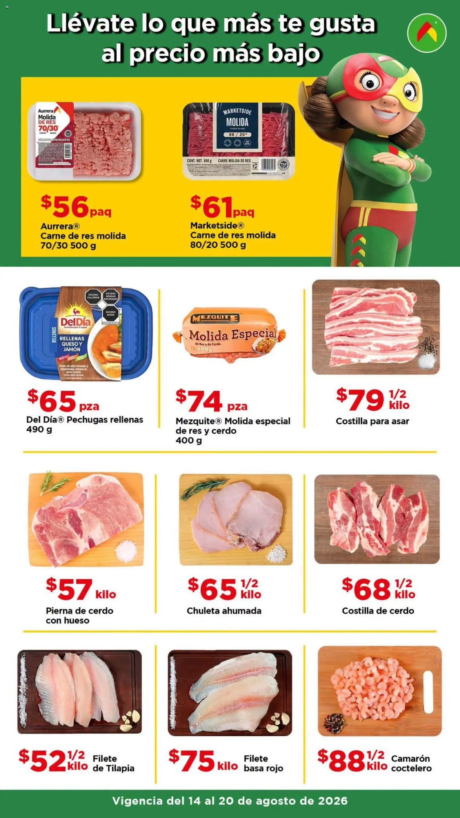 Nuevas ofertas de Bodega Aurrerá válidas en toda la República Mexicana desde el 14/08/2026. ¡Encuentra las mejores ofertas en Bodega Aurrerá folleto Aprovecha más surtido! | Página: 2 | Productos: Queso, Pierna de cerdo, Carne, Té