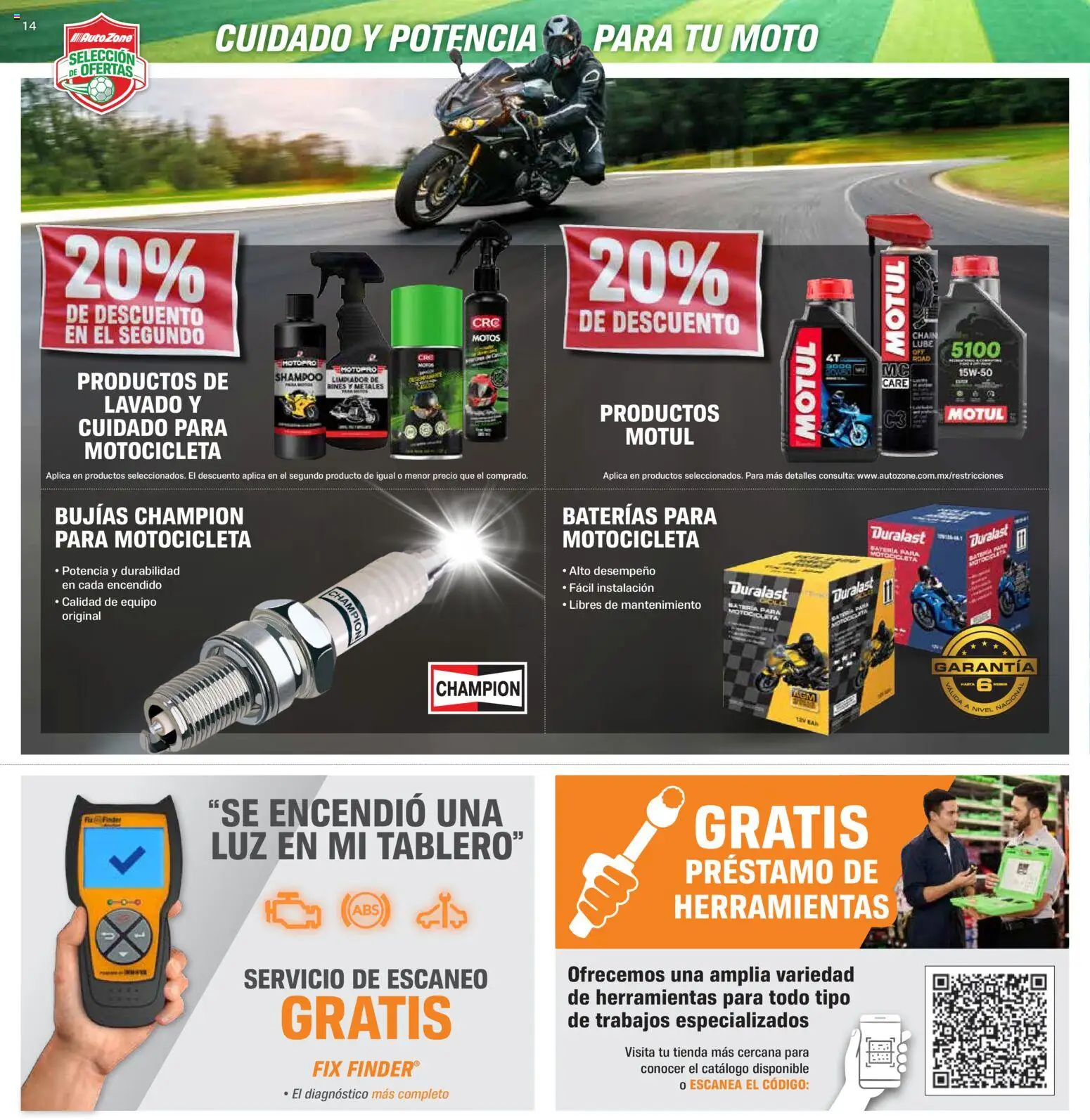 Nuevas ofertas de AutoZone válidas en toda la República Mexicana desde el 28/06/2026. ¡Encuentra las mejores ofertas en AutoZone catálogo! | Página: 14 | Productos: Limpiador, Batería