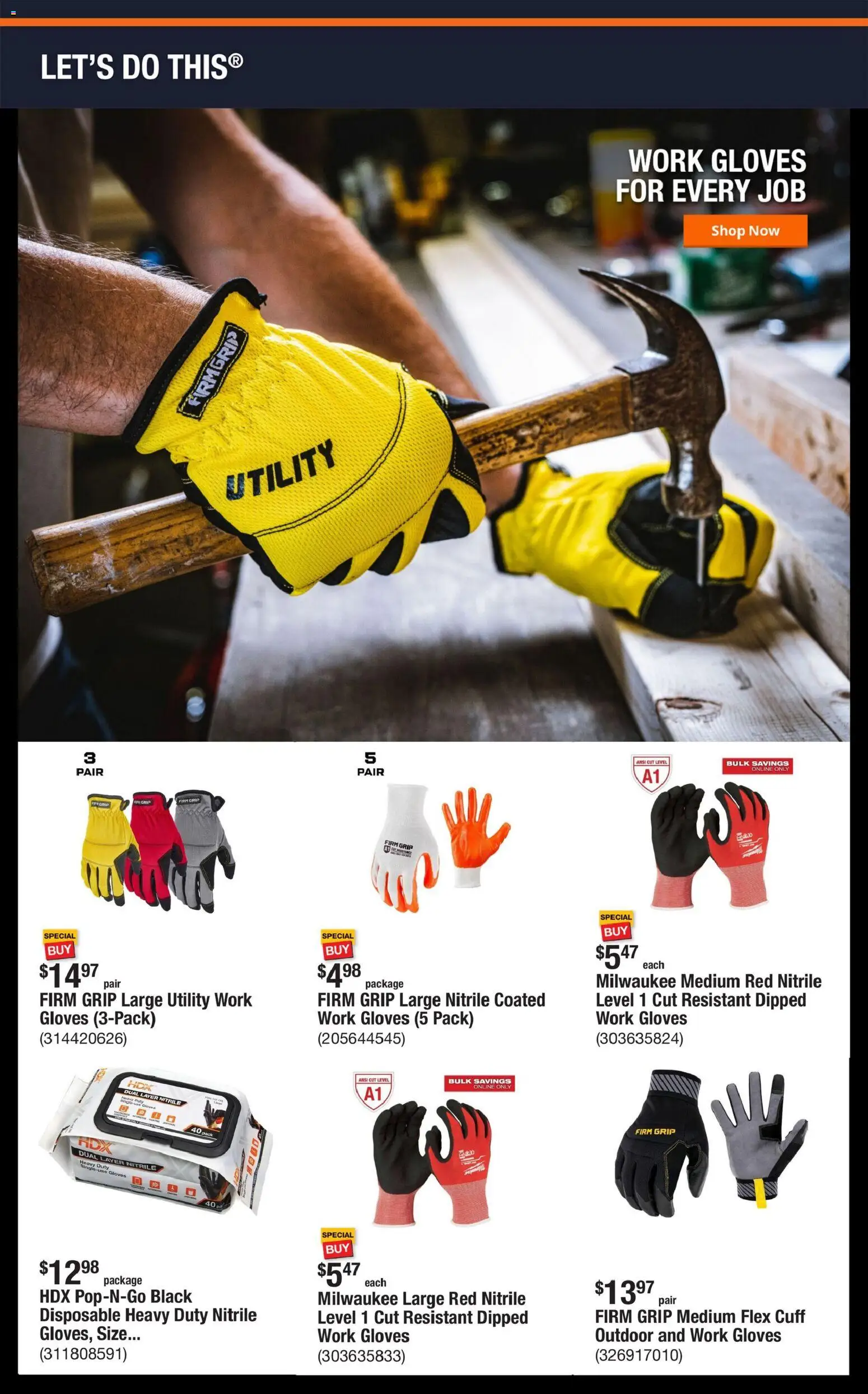 Home Depot Shop Pro Ad - valid from 04.05.2026 | Page: 4 | Products: Gloves
