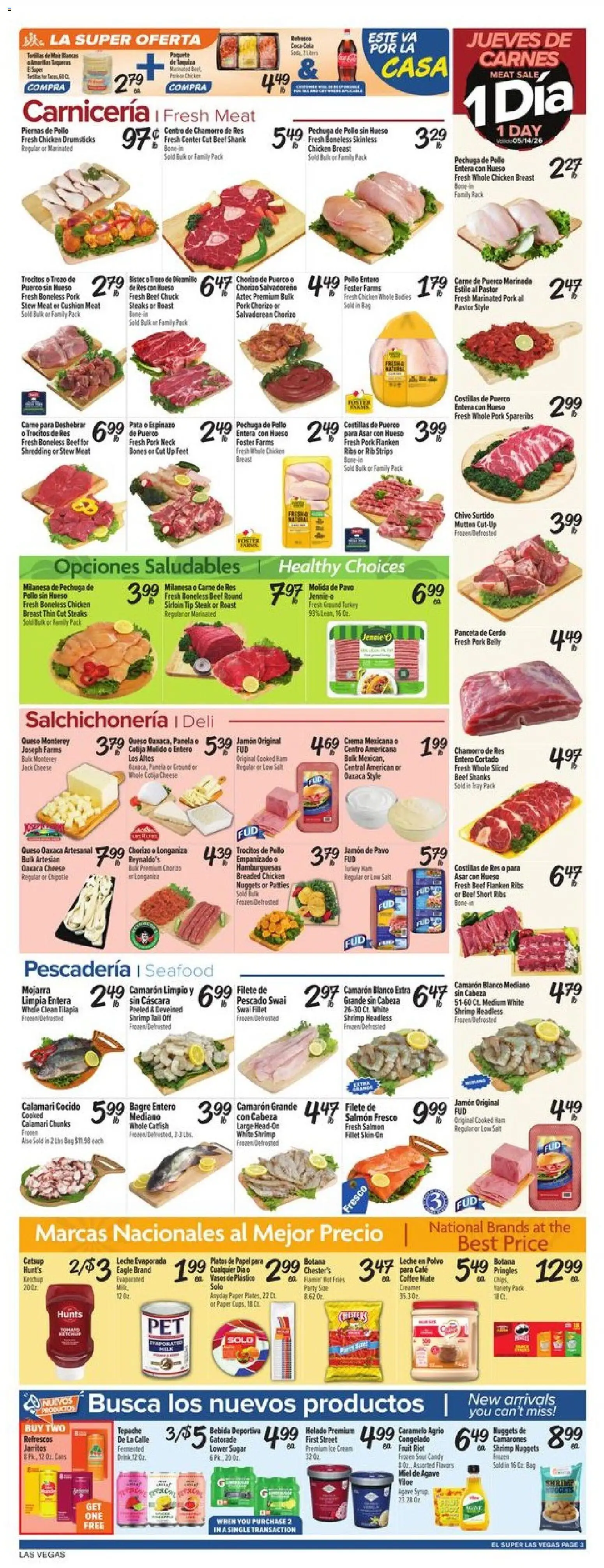 El Super Weekly Ad - NV - valid from 13.05.2026 | Page: 3 | Products: Cheese, Pork, Beef, Bag