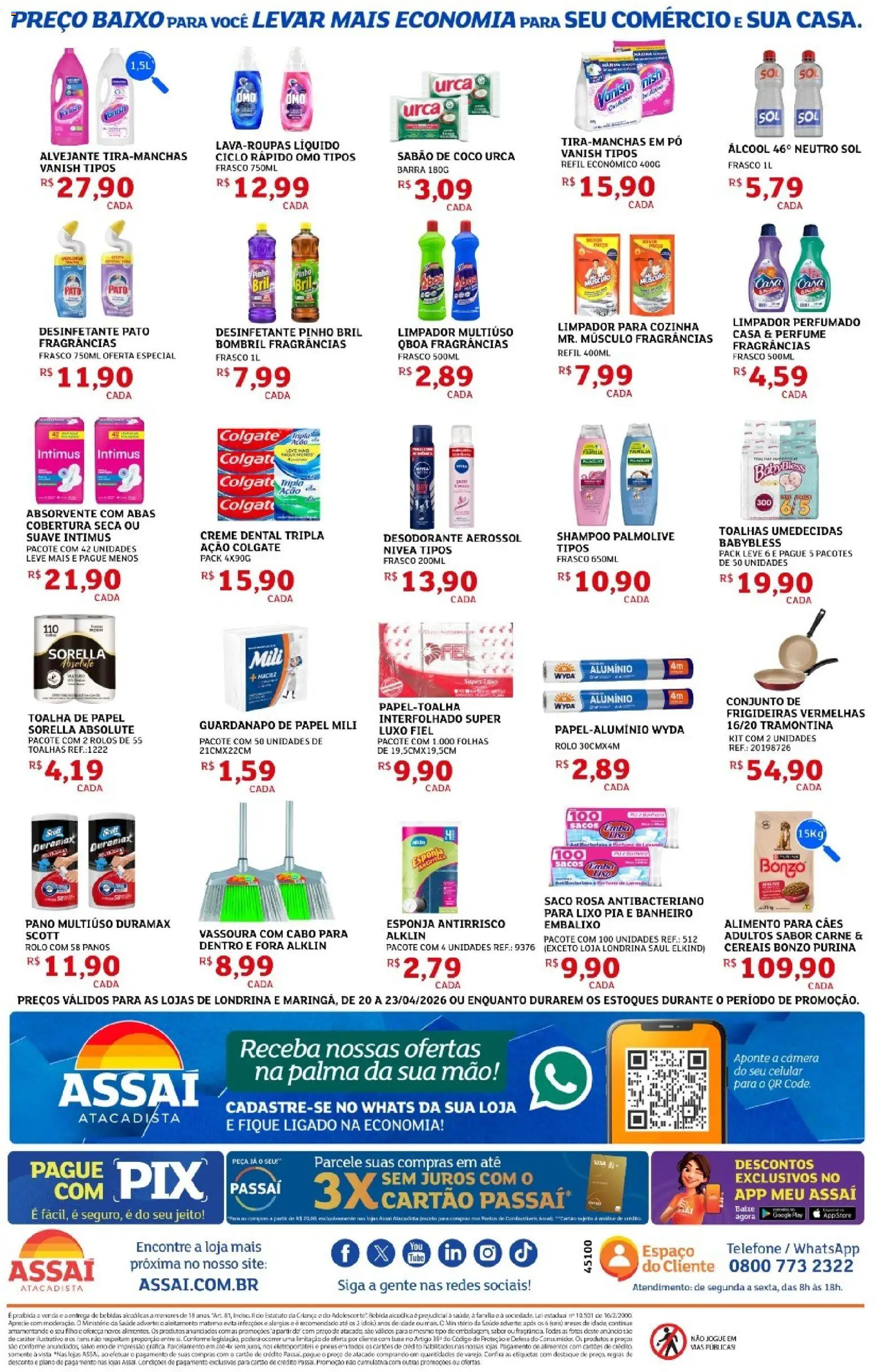 Assaí Atacadista Folheto - válido de 20.04.2026 | Página: 4 | Produtos: Pó, Carne, Pia, Câmera