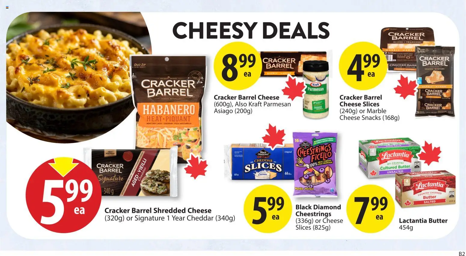 Save on foods flyer valid from 07.05.2026 | Page: 25 | Products: Butter, Cheese, Pizza
