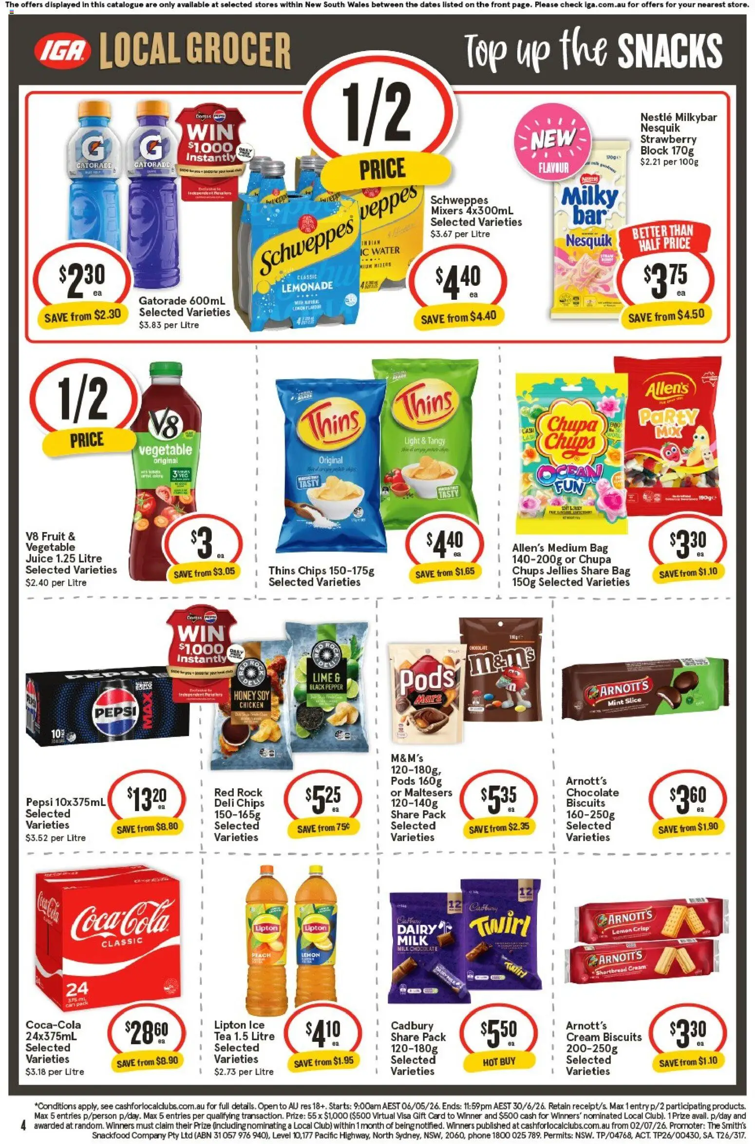 IGA catalogue - valid from 27.05.2026 | Page: 4 | Products: Honey, Cream, Biscuits, Water