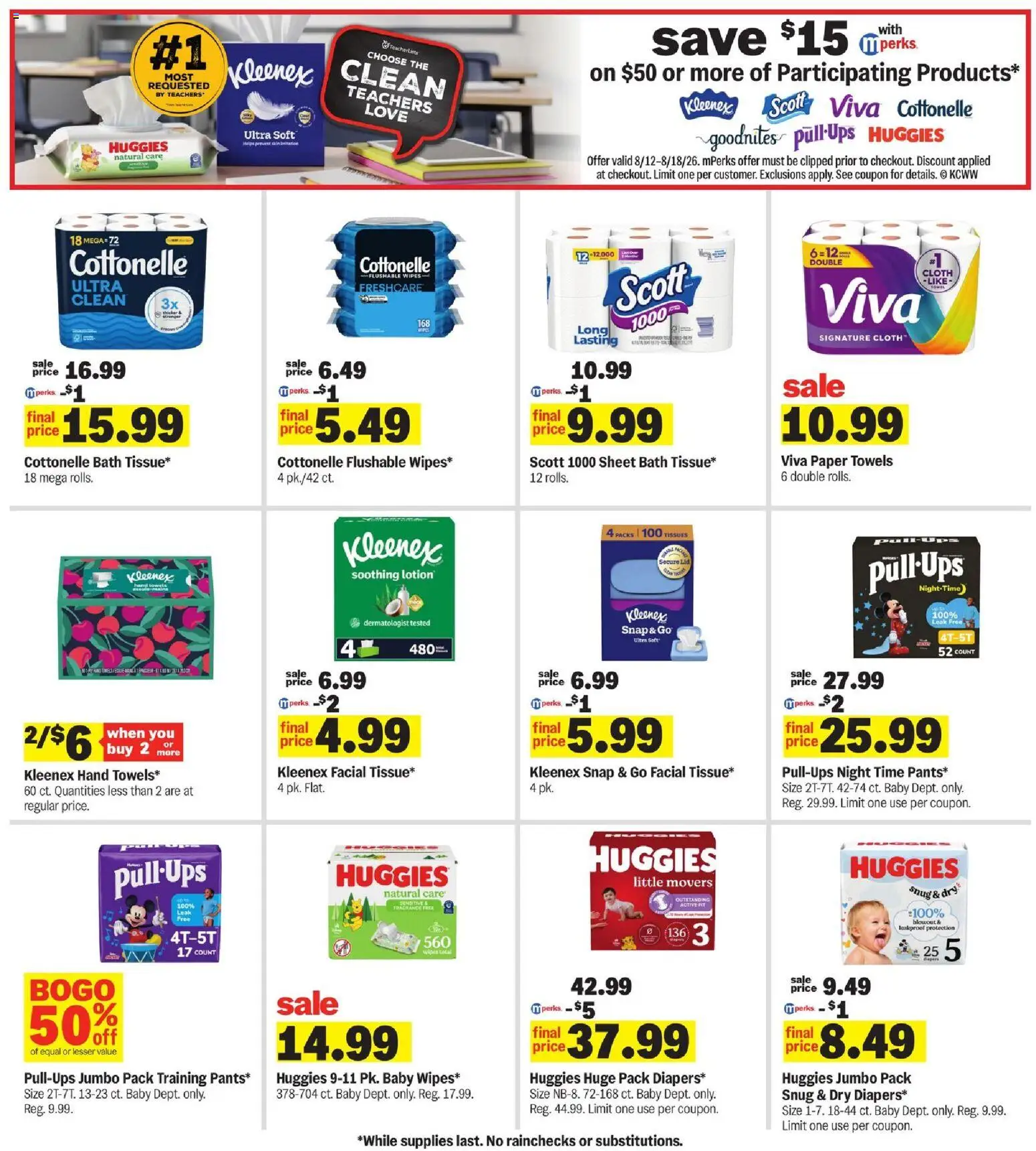 Meijer Weekly Ad - MI - valid from 08/12/2026 | Page: 36 | Products: Bath, Fragrance, Paper towels, Sheet