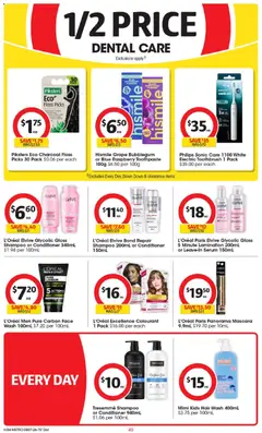 Preview of Coles catalogue - valid from 08/07/2026 | Page: 40 | Products: Shampoo, Face wash, Dental care, Electric toothbrush