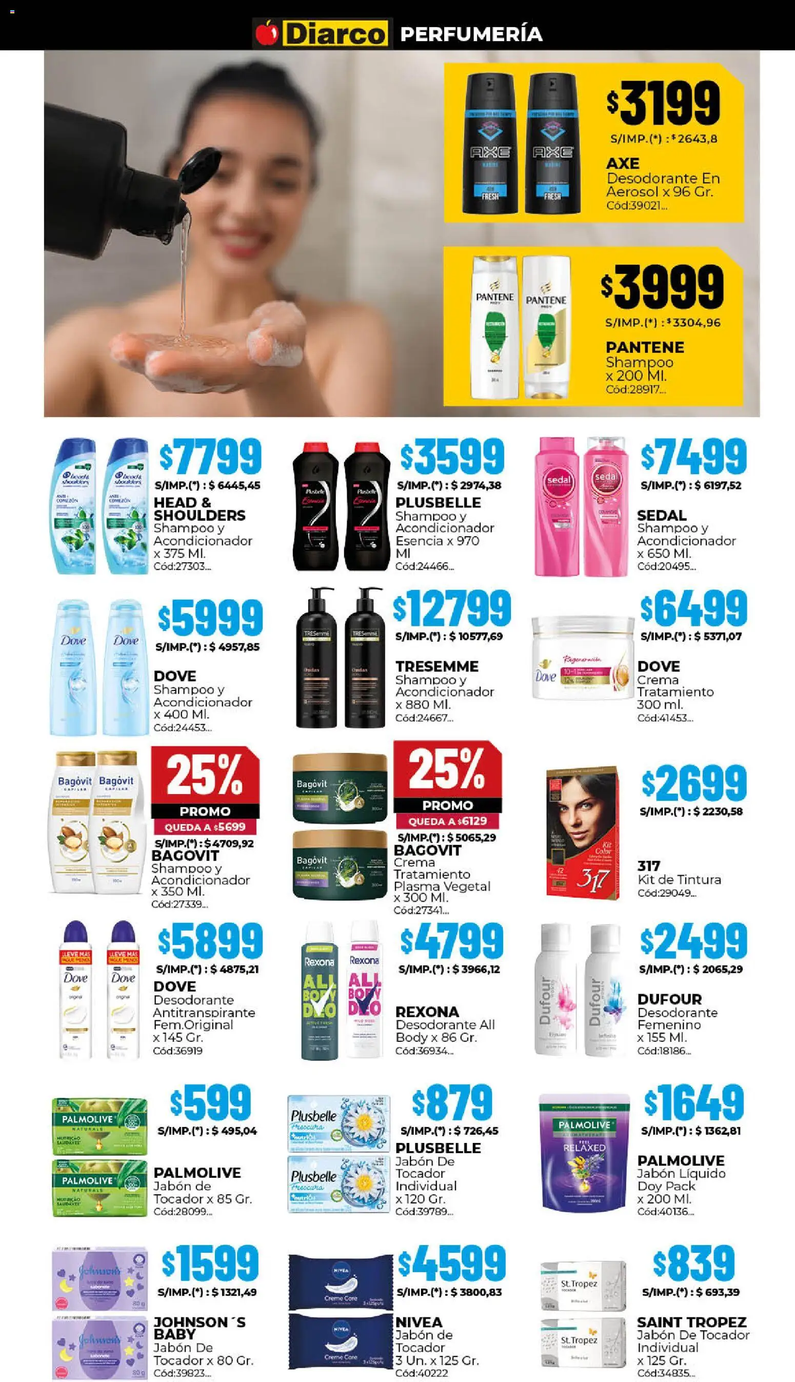 Diarco - Ofertas Sur │ válido desde el 20.04.2026 | Página: 13 | Productos: Acondicionador, Jabón, Desodorante, Crema