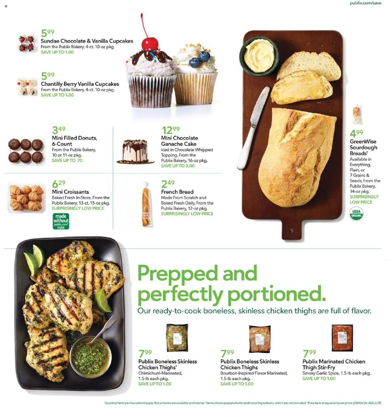 Publix Weekly Ad - valid from 08/05/2026 | Page: 9 | Products: Bread, Chocolate, Garlic, Croissants