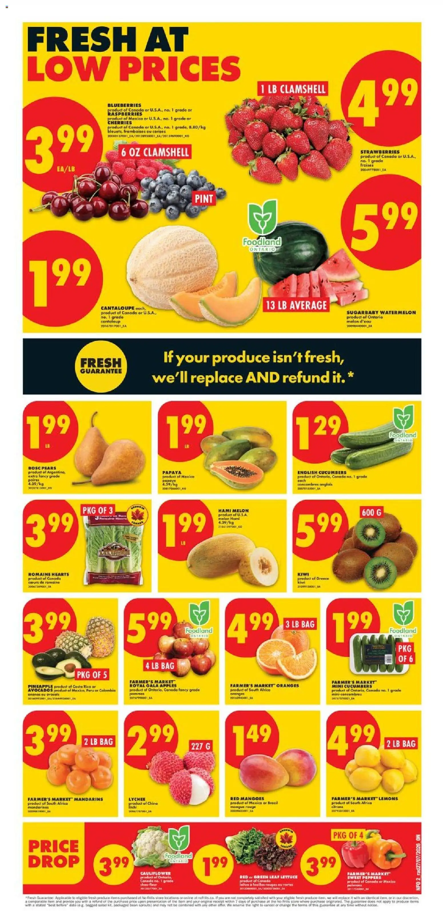No Frills flyer valid from Jul 30, 2026 | Page: 2 | Products: Pineapple, Strawberries, Apples, Oranges