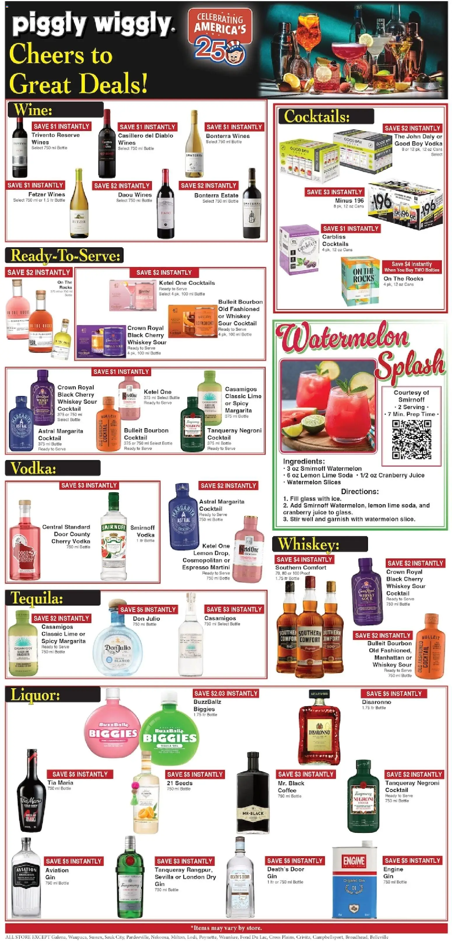 Piggly Wiggly Weekly Ad - valid from 08/05/2026 | Page: 7 | Products: Bourbon, Whiskey, Lemon, Lime
