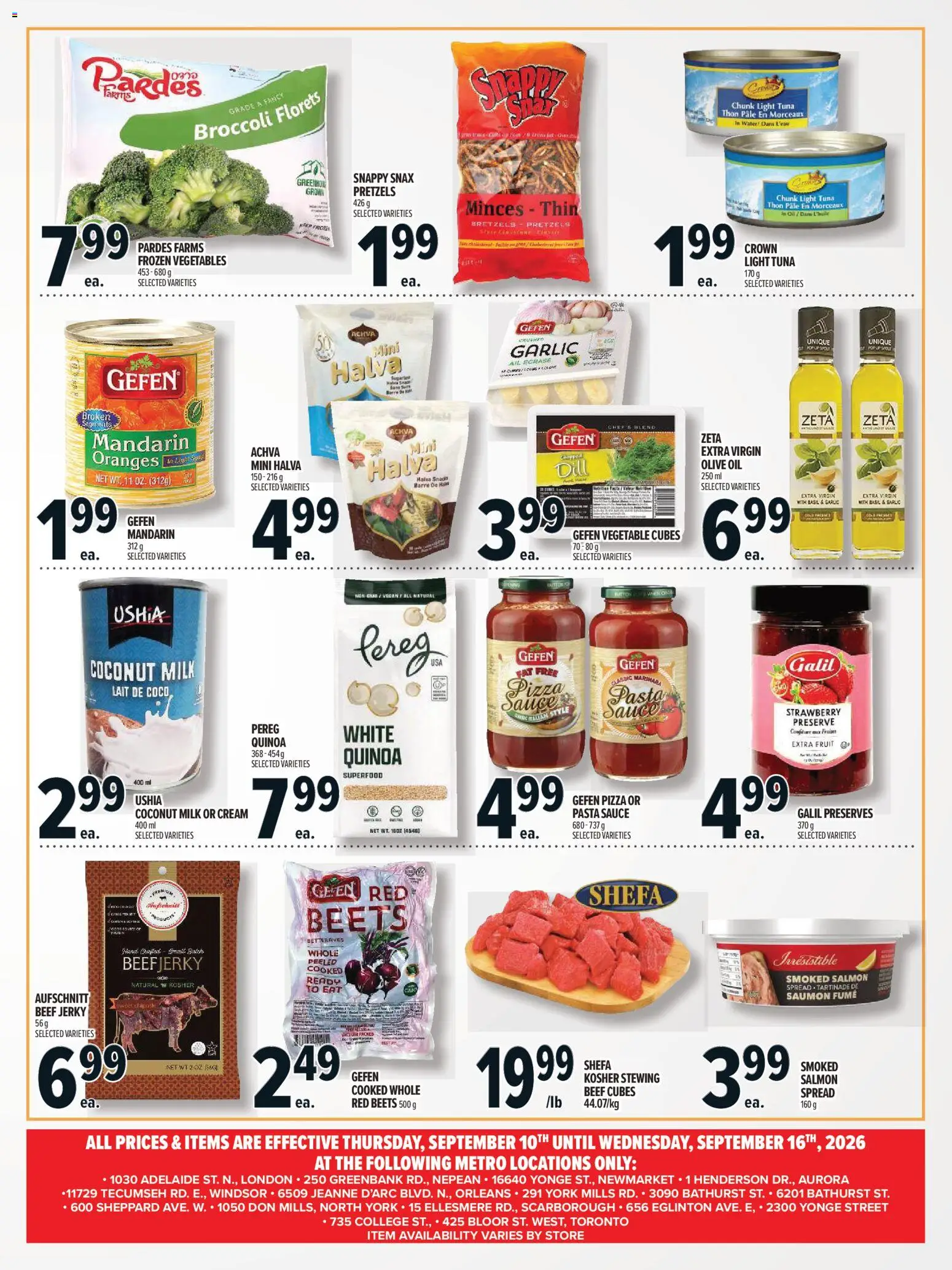 Metro flyer valid from Sep 10, 2026 | Page: 3 | Products: Salmon, Sugar, Spread, Olive oil