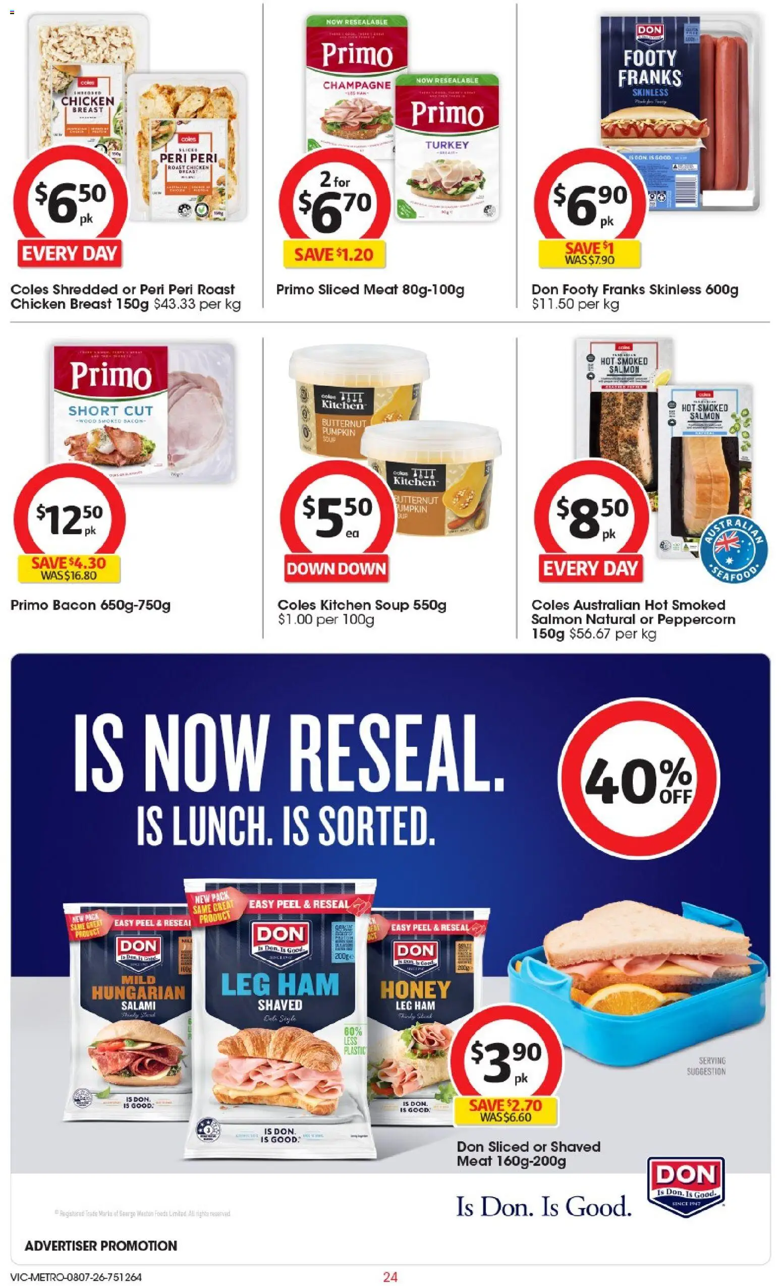 Coles catalogue - valid from 08/07/2026 | Page: 24 | Products: Peel, Seafood, Turkey, Pumpkin