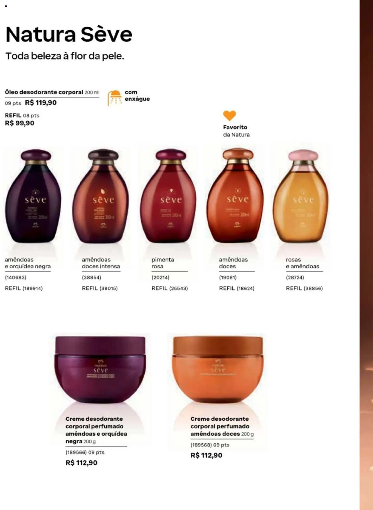 Natura Folheto - válido de 19/07/2026 | Página: 124 | Produtos: Pimenta, Desodorante, Óleo, Creme