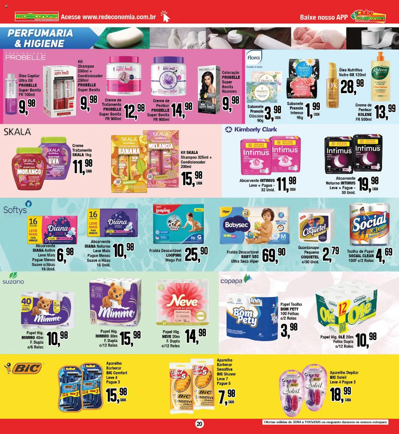 RedEconomia Folheto - válido de 30.04.2026 | Página: 20 | Produtos: Melancia, Kit skala, Sabonete, Absorvente