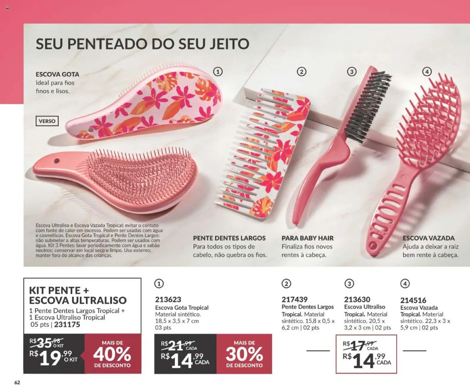 Avon Folheto - válido de 10/08/2026 | Página: 62 | Produtos: Escova, Sabão, Pente