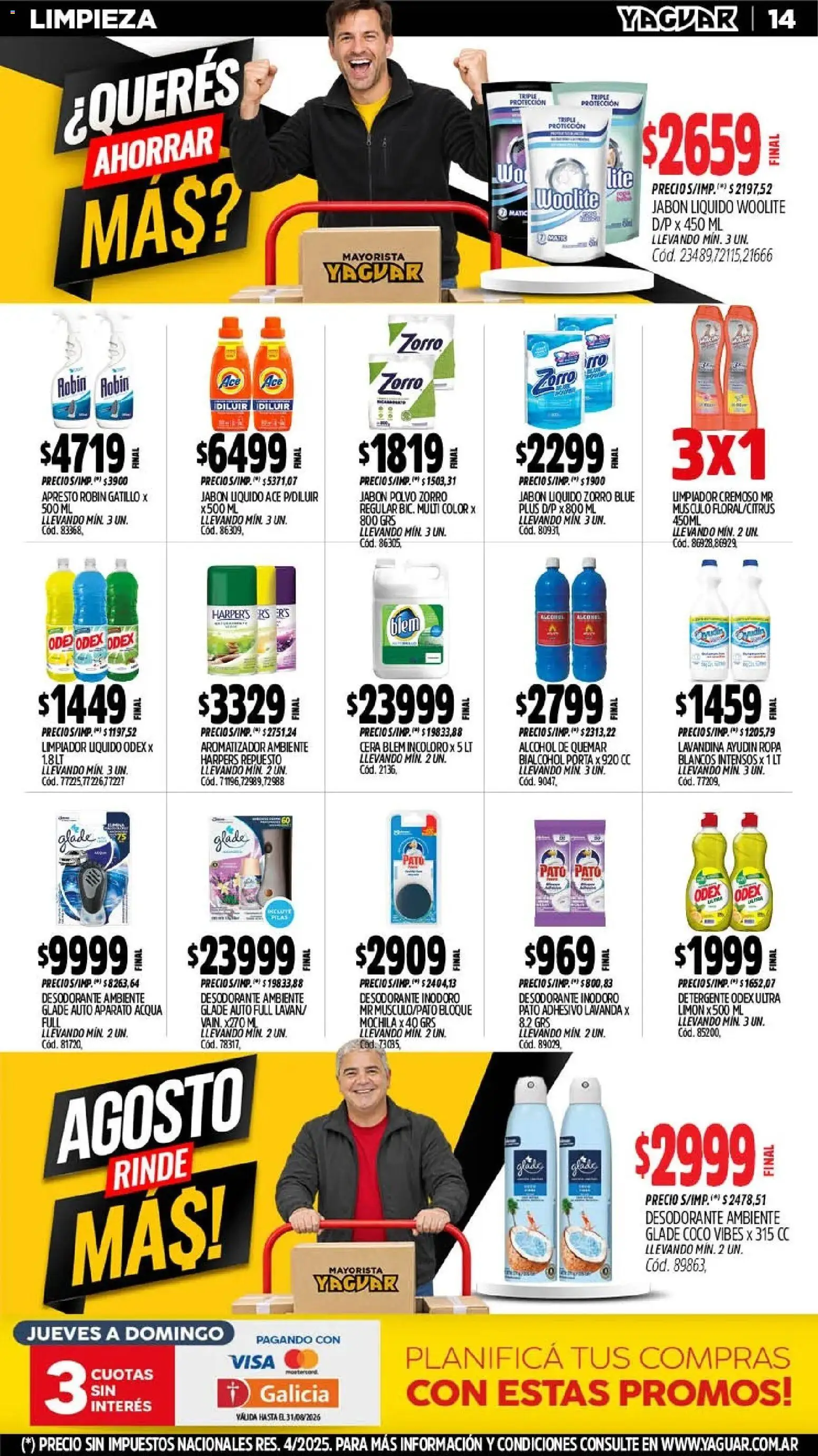 Yaguar - Oferta Semanal General Roca │ válido desde el 17/07/2026 | Página: 16 | Productos: Pato, Jabón, Desodorante, Cera
