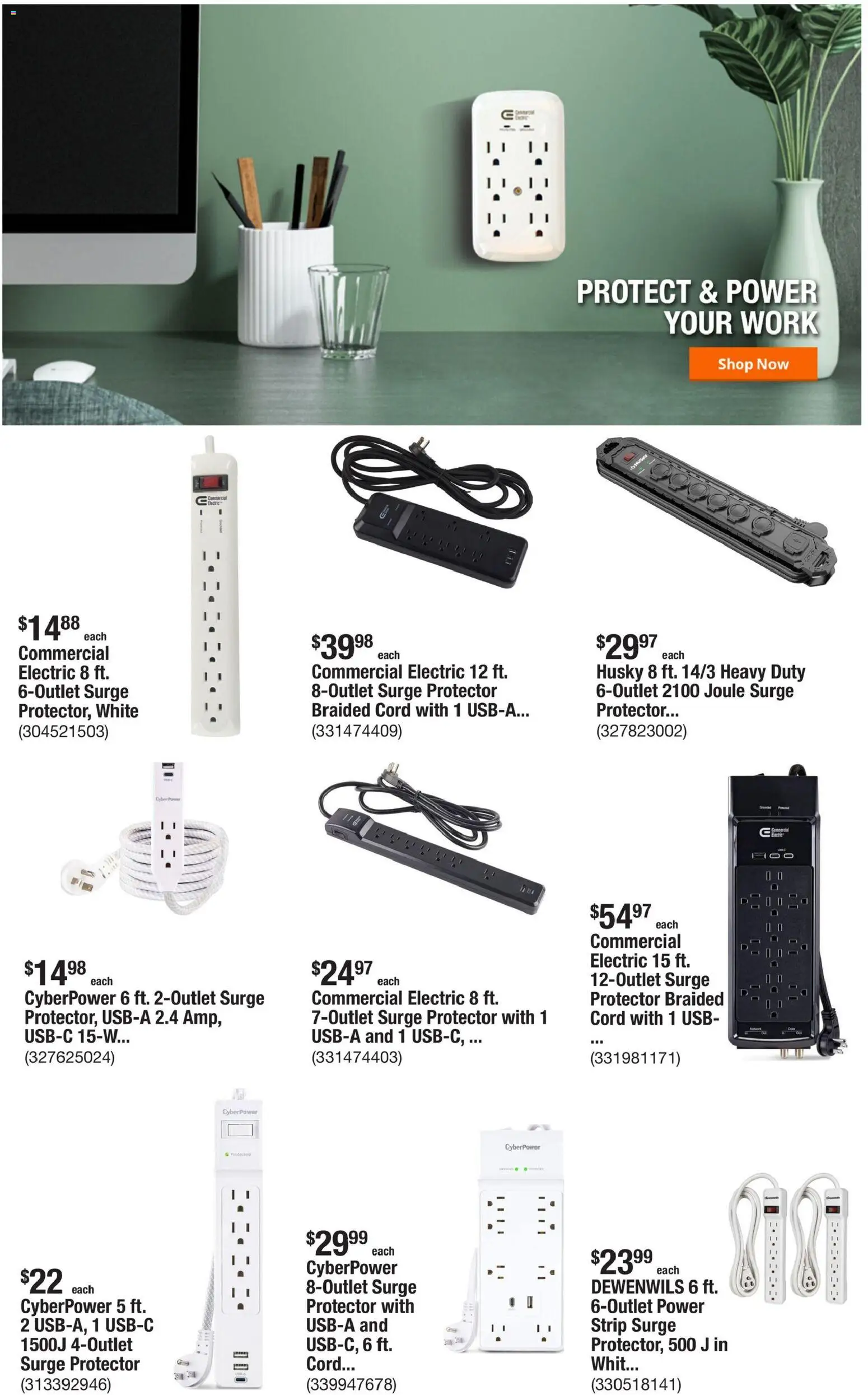Home Depot Weekly Ad - valid from 08/20/2026 | Page: 8 | Products: Usb, Surge Protector