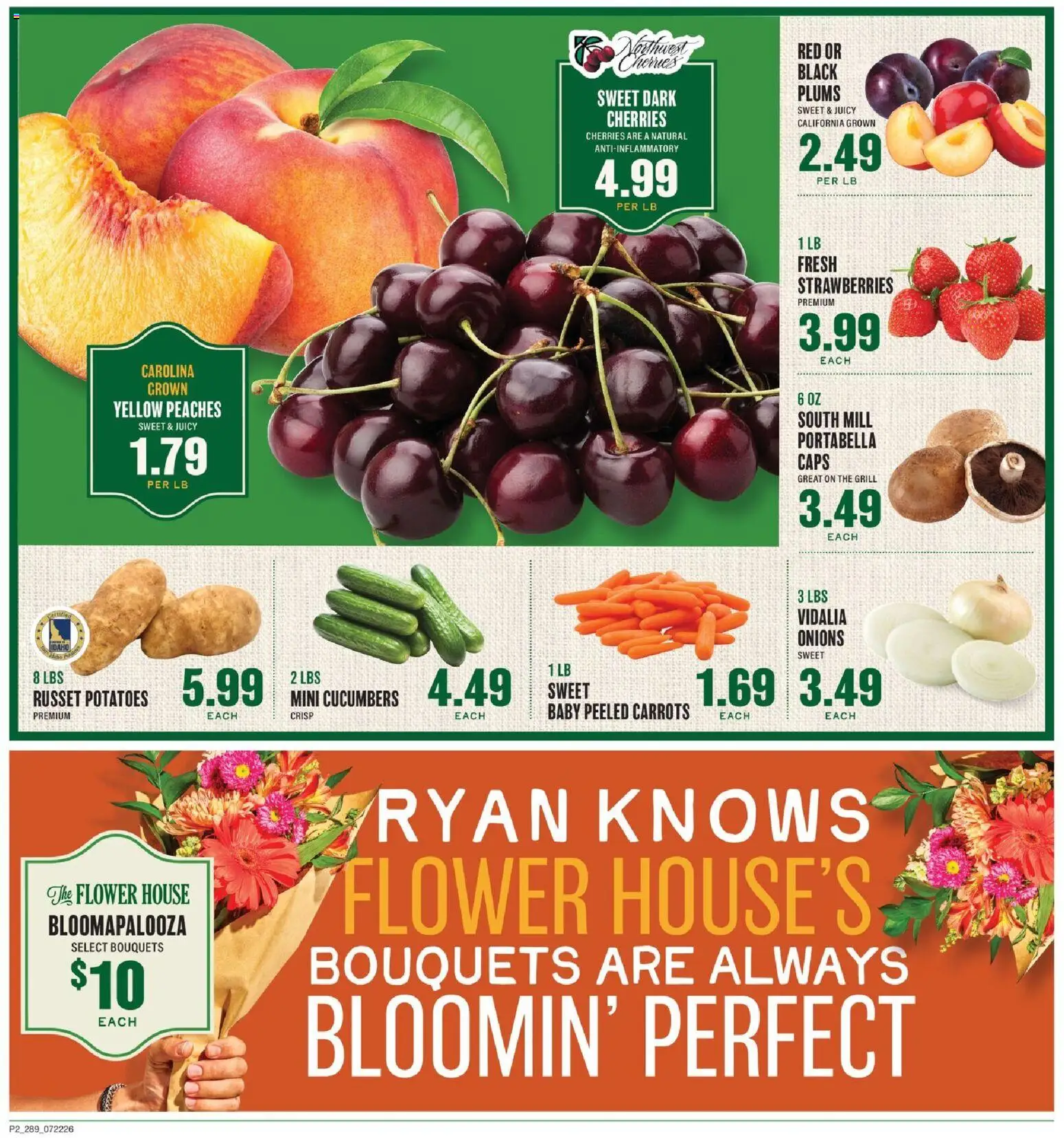 Lowes Foods Weekly Ad - GA - valid from 07/22/2026 | Page: 2 | Products: Strawberries, Cucumbers, Potatoes, Grill