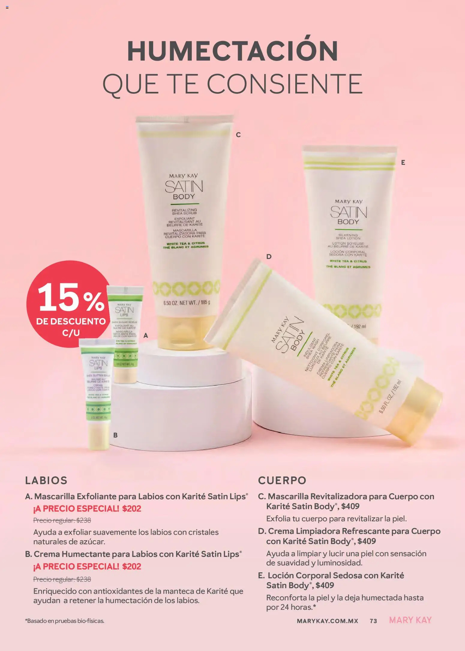Nuevas ofertas de Mary Kay válidas en toda la República Mexicana desde el 01/07/2026. ¡Encuentra las mejores ofertas en Catálogo Mary Kay Julio Agosto 2026! | Página: 73 | Productos: Crema, Loción, Body, Té