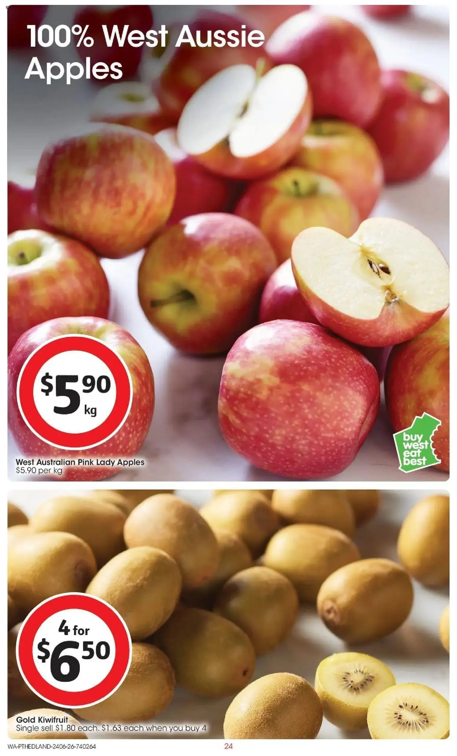 Coles catalogue - valid from 23/06/2026 | Page: 24 | Products: Apples, Kiwifruit