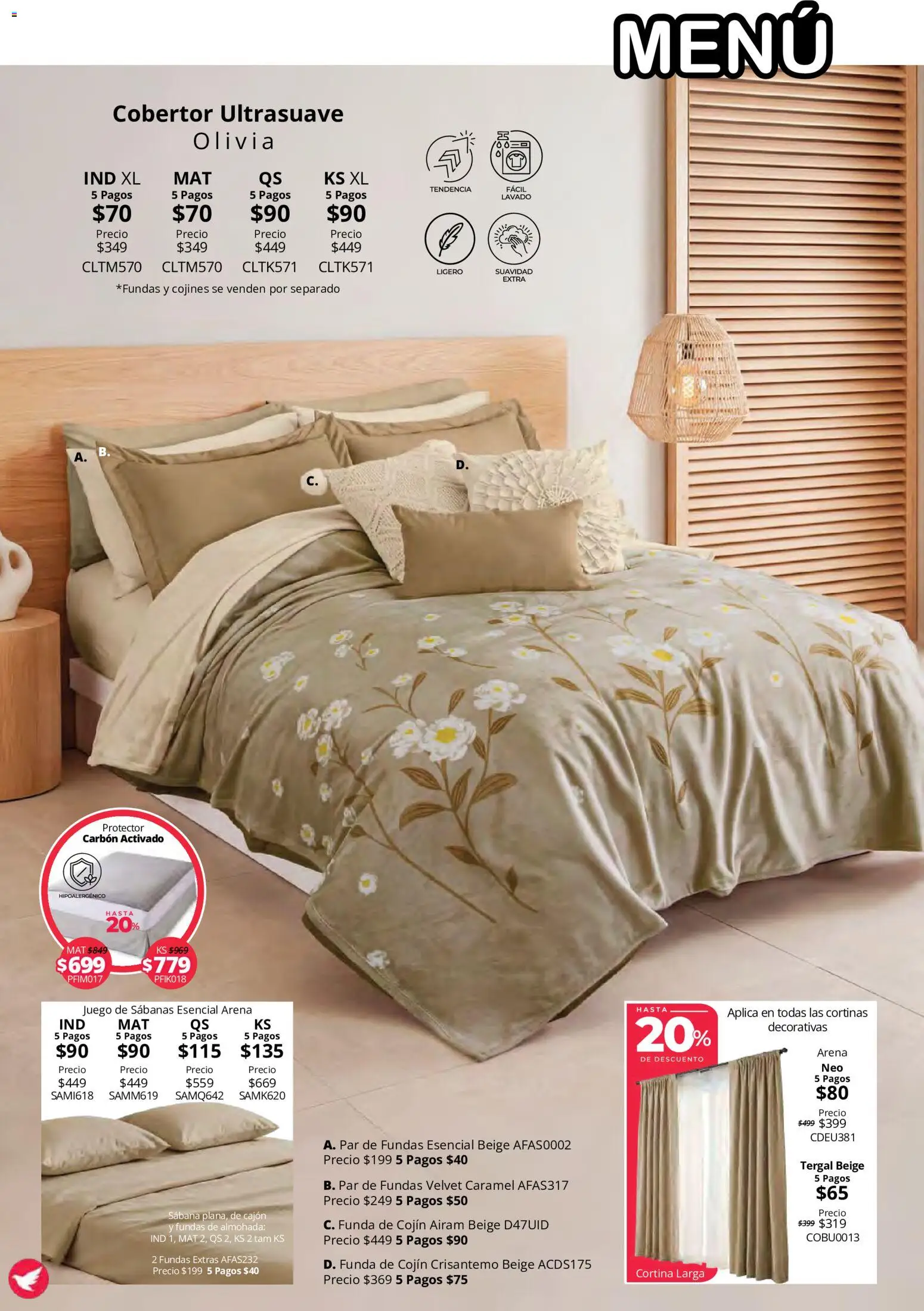 Nuevas ofertas de Colchas Concord válidas en toda la República Mexicana desde el 15/10/2026. ¡Encuentra las mejores ofertas en Colchas Concord catálogo Colección Cobertor Calor de Hogar! | Página: 80