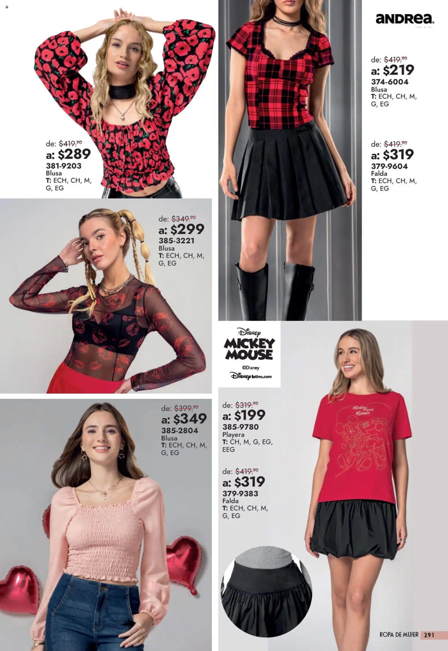 Nuevas ofertas de Andrea válidas en toda la República Mexicana desde el 13/09/2026. ¡Encuentra las mejores ofertas en Andrea catálogo Outlet! | Página: 291 | Productos: Blusa, Mouse, Playera, Falda
