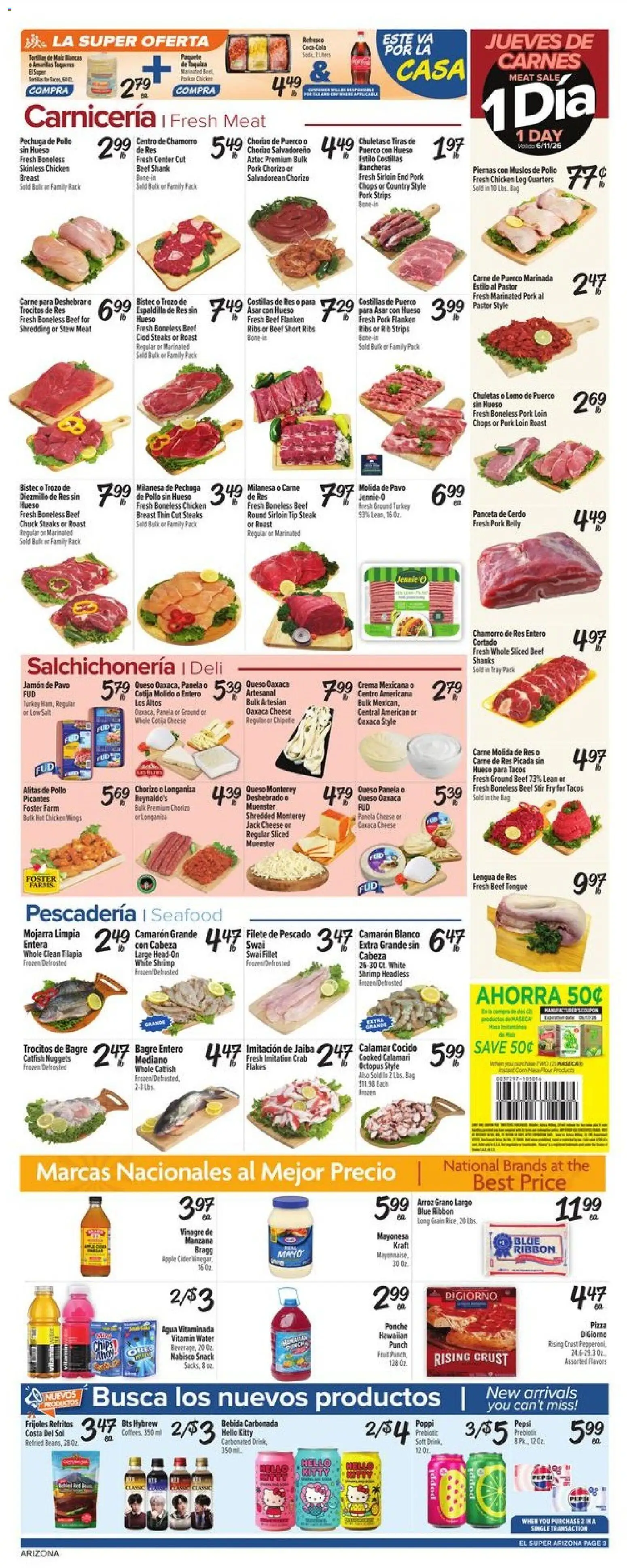 El Super Weekly Ad - AK - valid from 10.06.2026 | Page: 3 | Products: Cider, Cheese, Flakes, Bag