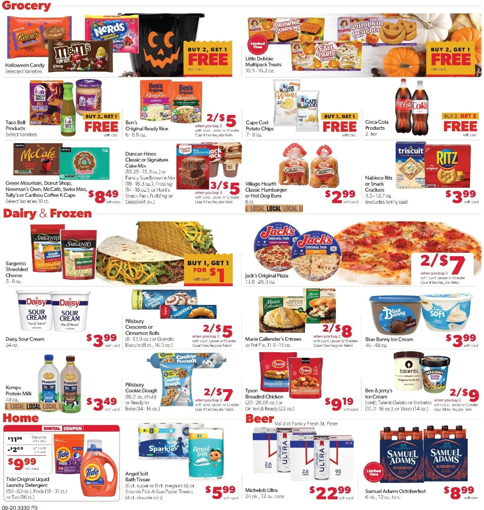 Family Fare Weekly Ad - MN - valid from 09/20/2026 | Page: 3 | Products: Crackers, Potato chips, Detergent, Cake